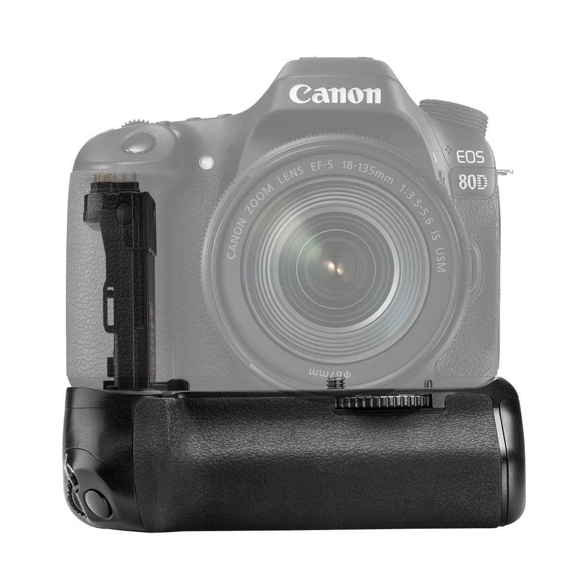 Canon EOS 70D 80D 90D Battery Grip Kit - Vertical BG-E14 Replacement with 4 LP-E6 Batteries & Fast Charger for DSLR Photography, Travel & Professional Shooting