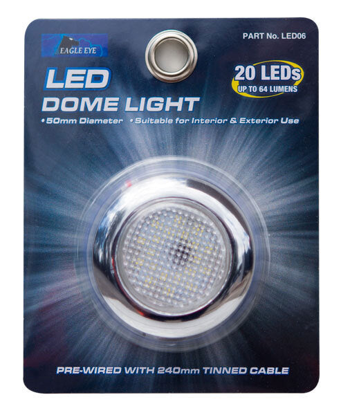12V 20 SMD LED Dome Light for Caravan & Reading - 50mm Bright Interior Lighting for RVs, Campers & Bedrooms - Perfect for Night Reading and Cozy Ambiance