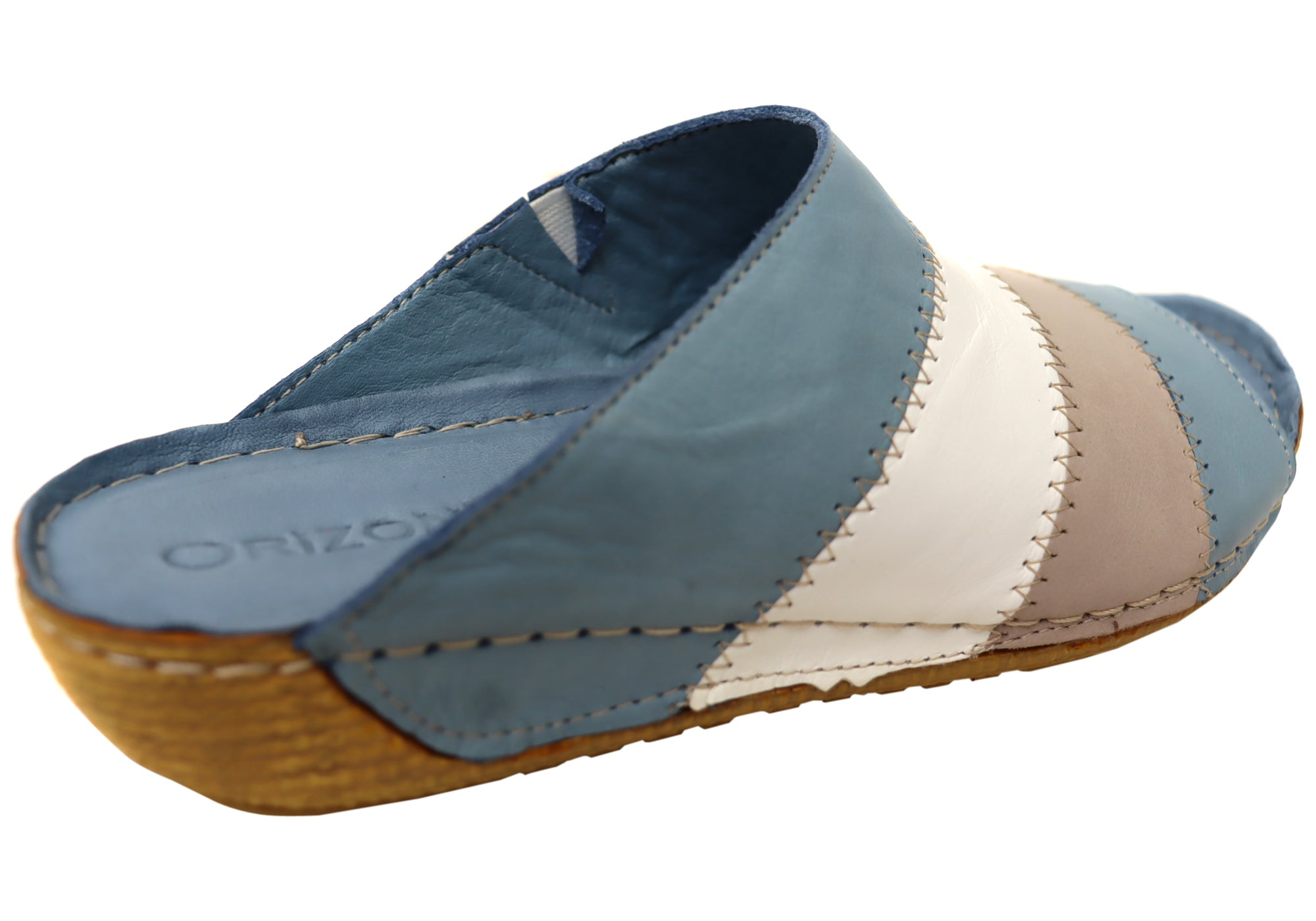 Orizonte Nina Women's Comfortable Leather Slide Sandals - European Style Casual Slip-Ons for Beach, Pool, and Summer Outings