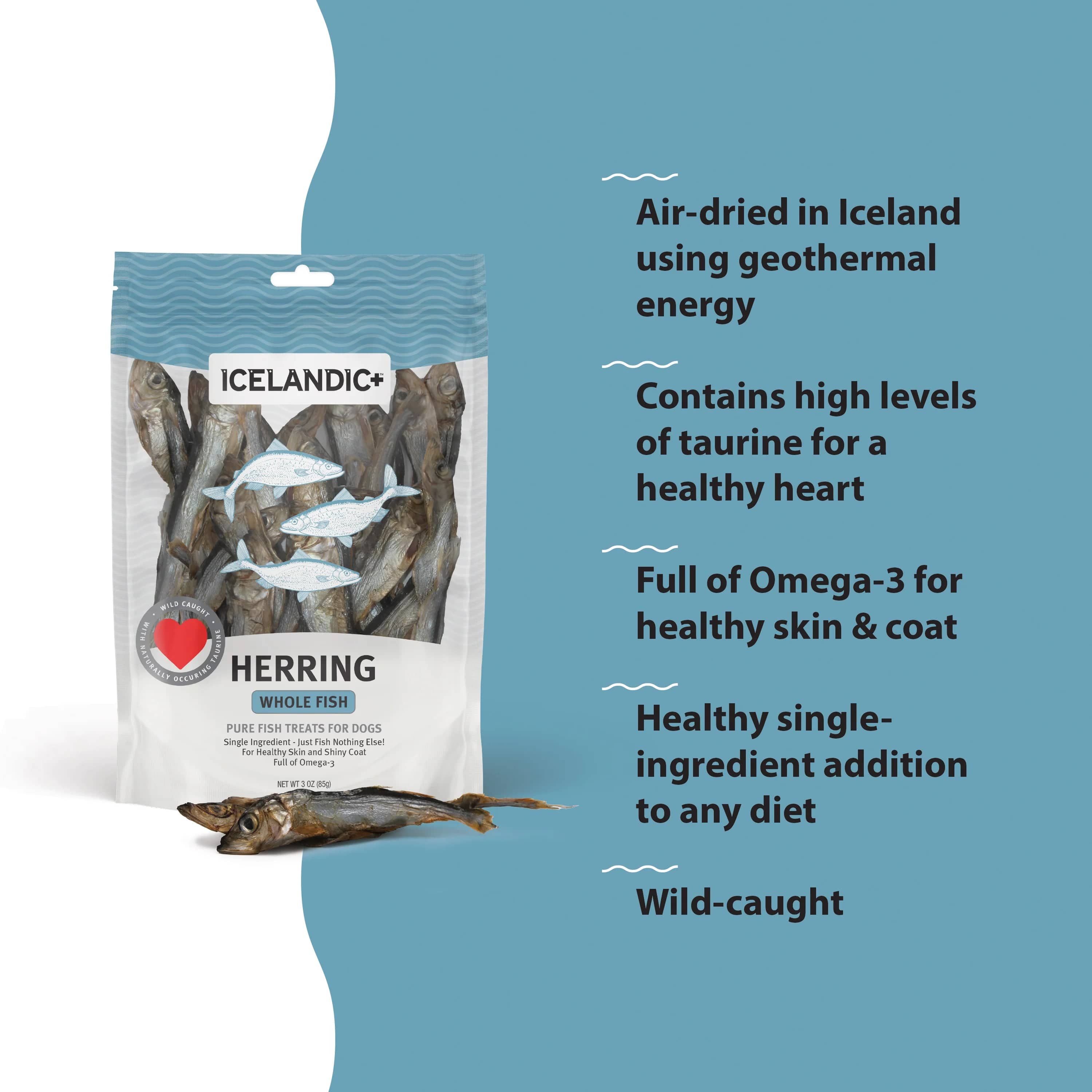 Premium Icelandic Whole Herring Dog Treats – Natural, High-Protein Snack for Dogs – Perfect for Training, Rewards & Dental Health