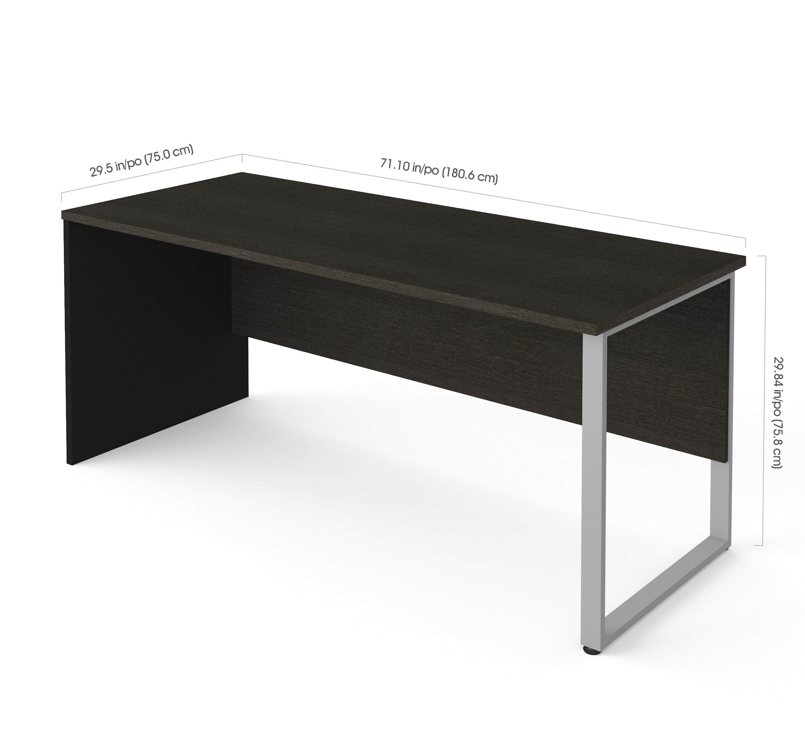 Pro Concept Plus Modern Table Desk with Sturdy Rectangular Metal Legs - Available in 2 Colors | Perfect for Home Office, Study Room & Workspace