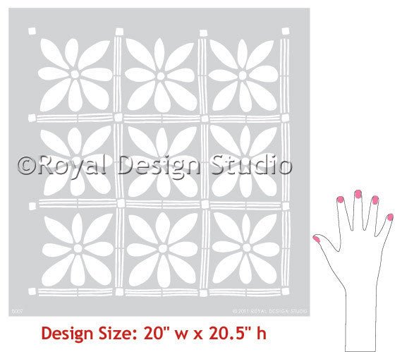 African Flower Wall Stencil - Reusable DIY Painting Template for Home Decor, Nursery, Bedroom & Living Room Wall Art | Perfect for Accent Walls, Murals & Creative Projects