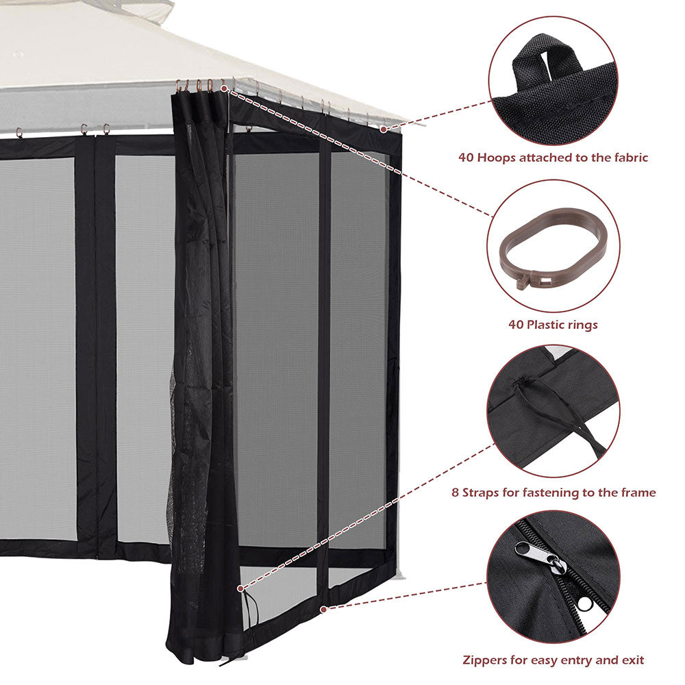 TheLAShop 10x10 Gazebo Netting Replacement Mesh - Durable Insect Screen for Outdoor Canopies | Perfect for Patio, Backyard, and Camping Protection