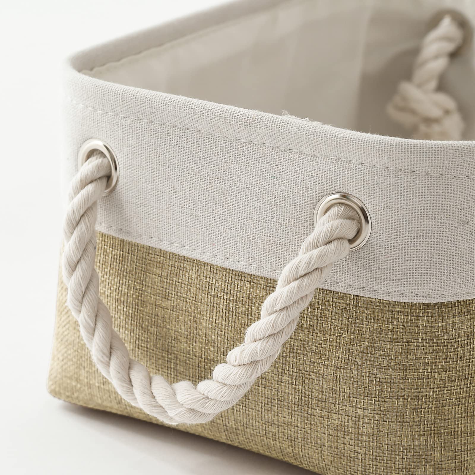 Small Fabric Storage Baskets for Shelves & Closet - Collapsible Rectangular Organizer Bins for Clothes, Books, Toys, Gifts - Perfect for Home Organization & Nursery Storage