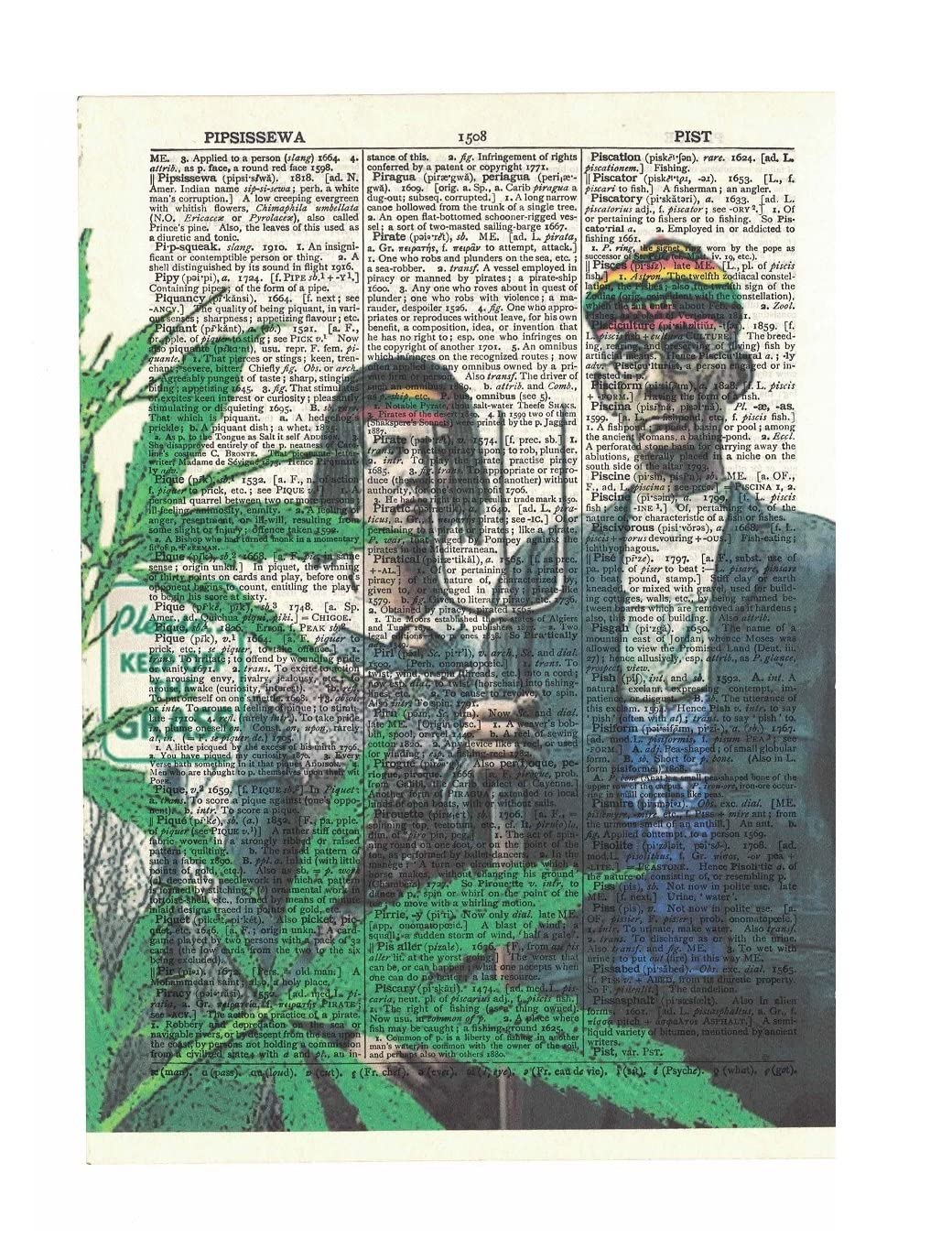 Rasta Gothic Dictionary Page Pop Art Print - Unique Wall & Desk Decor for Home, Office, or Gift | Vintage Style Poster for Music Lovers & Bohemian Rooms
