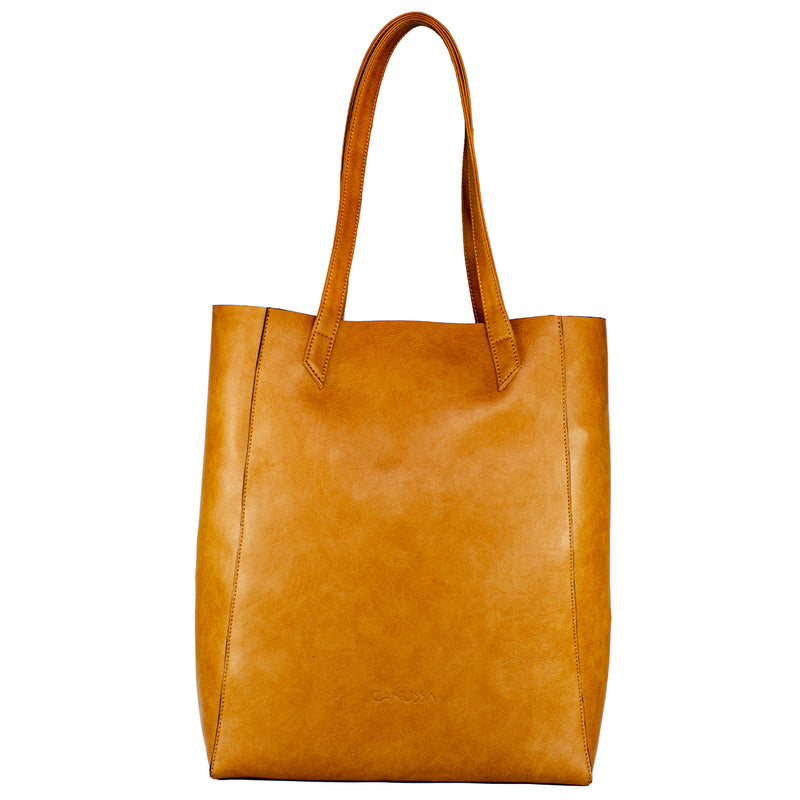 Canussa Classic Camel Tote Bag - Stylish & Spacious Handbag for Work, Travel & Everyday Use