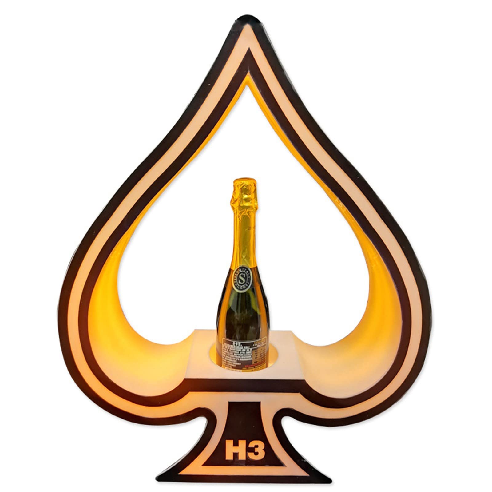 Ace of Spades Champagne VIP Bottle Presenter with Rechargeable LED Color Flashing Lights - Premium Light Up Display for Nightclubs, Lounges, Weddings, Bars & KTV Parties | Perfect for Celebrations, VIP Events & Special Occasions