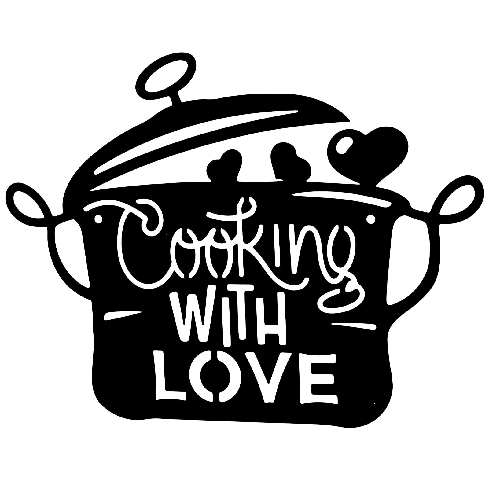 14 x 11 Inch Black Metal Kitchen Wall Decor - Cooking with Love Sign - Rustic Home Kitchen Decorations - Perfect Gift for Chefs & Home Cooks (Ideal for Farmhouse, Apartment & Restaurant Decor)