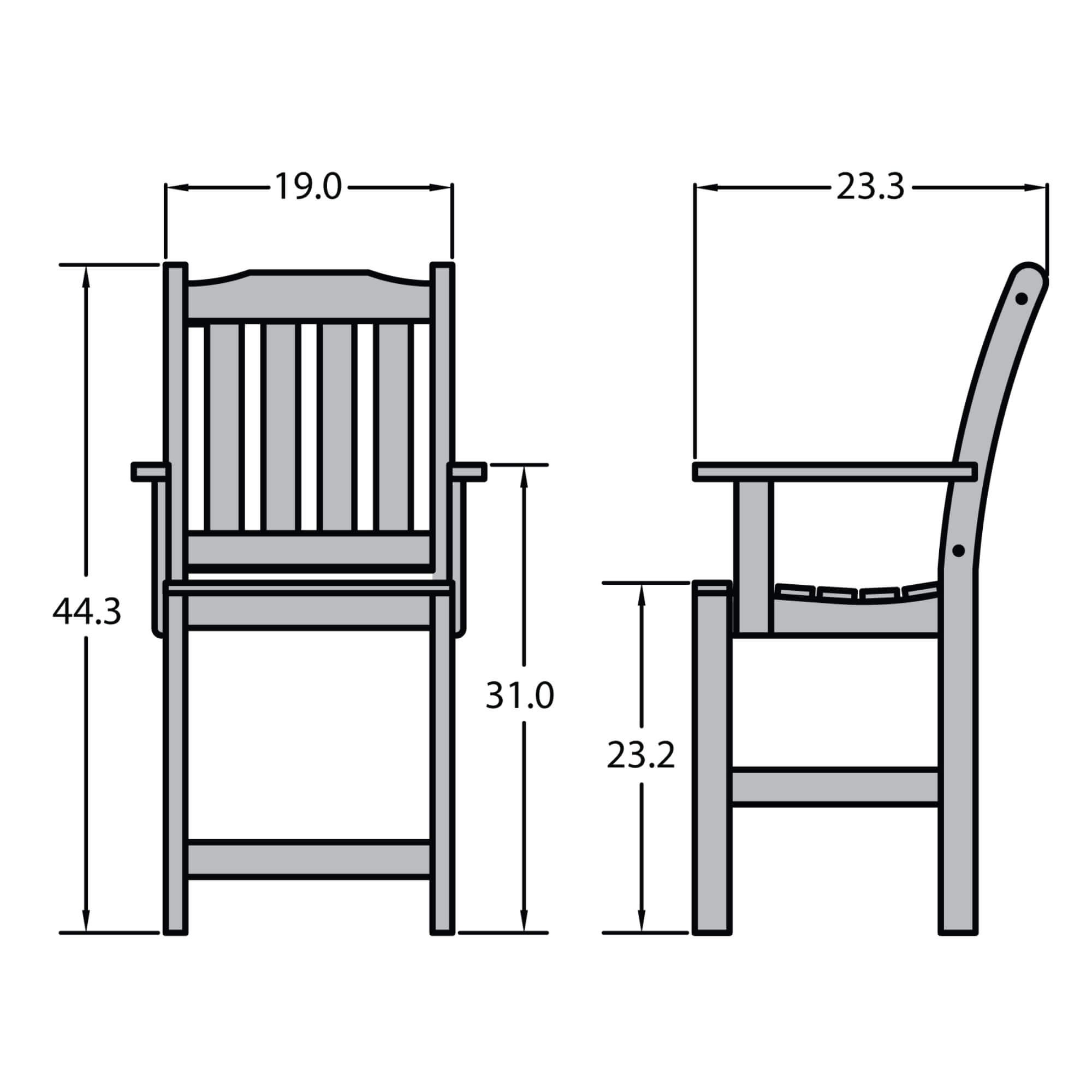 Refurbished Lehigh Counter Height Armchair - Like New Condition, Comfortable Bar Stool for Kitchen Island, Breakfast Nook & Dining Room