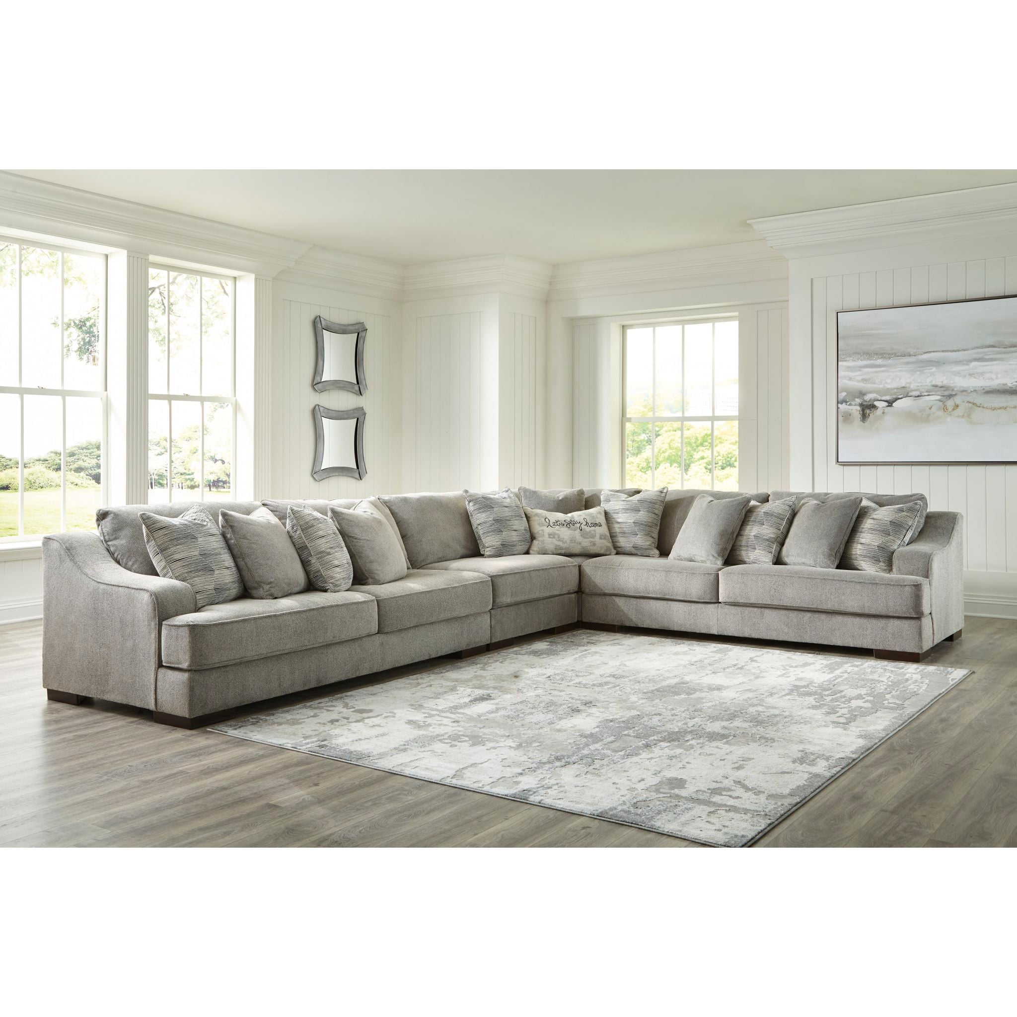 Bayless 4-Piece Modular Sectional Sofa Set with Reversible Chaise - Modern L-Shaped Couch for Living Room, Family Room & Home Theater