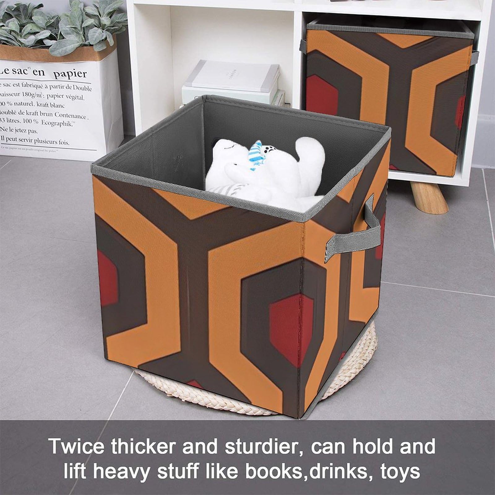 Collapsible Storage Bins with Handles - Printed Shining Overlook Design Organizing Baskets for Home, Office, Closet & Pantry Organization