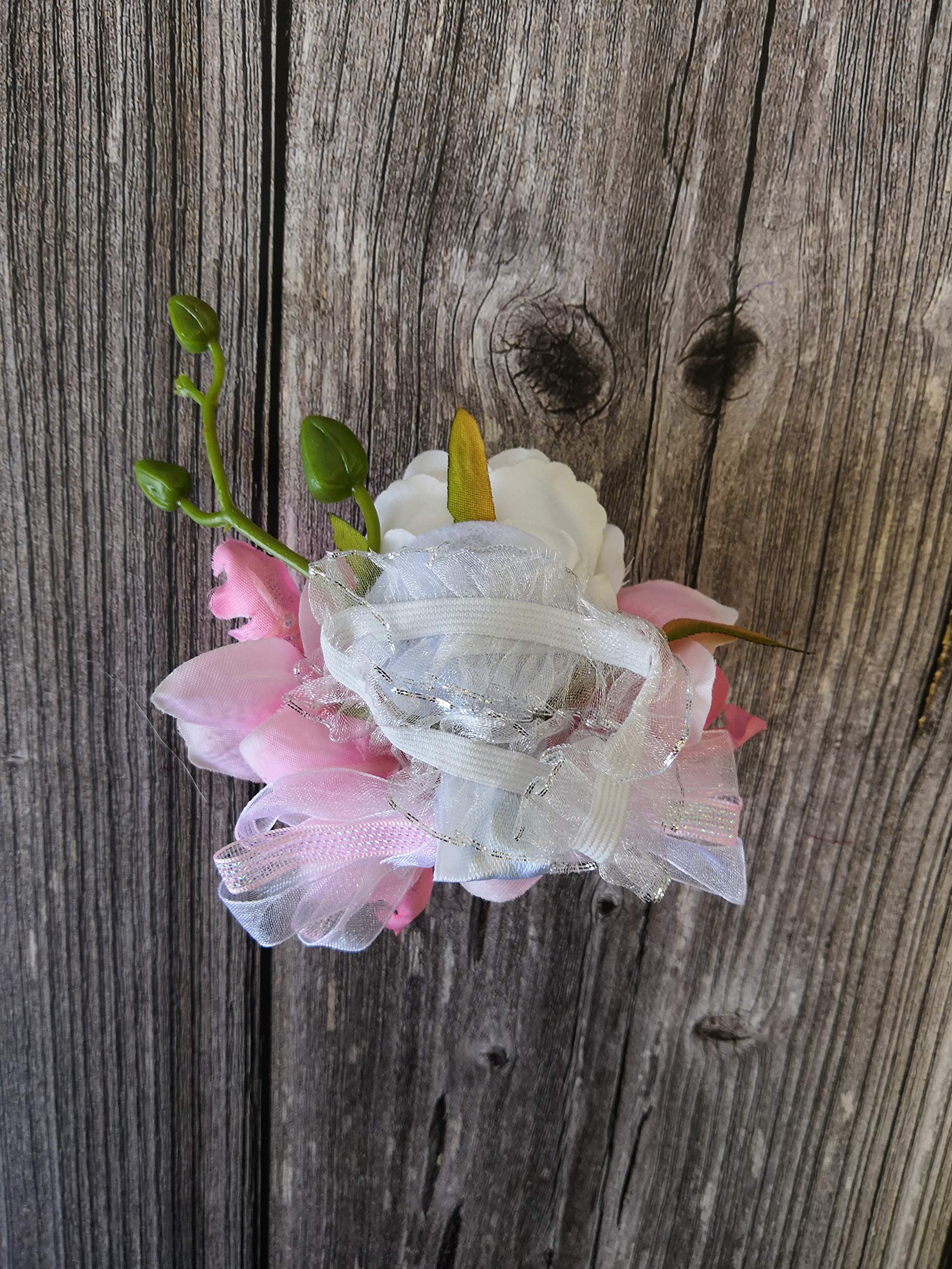 Elegant Pink Rose & Lily Prom Corsage Boutonniere Set - Wedding Party Flower Pin for Wrist, Hand, Dress & Suit - Perfect for Prom, Homecoming, Bridal Showers & Formal Events