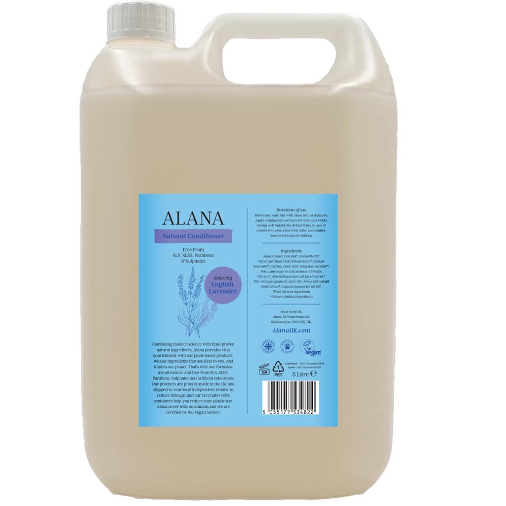 Alana English Lavender Hair Conditioner - 5L Bottle for Dry & Damaged Hair - Natural Moisturizing & Nourishing Treatment - Perfect for Salons & Home Hair Care