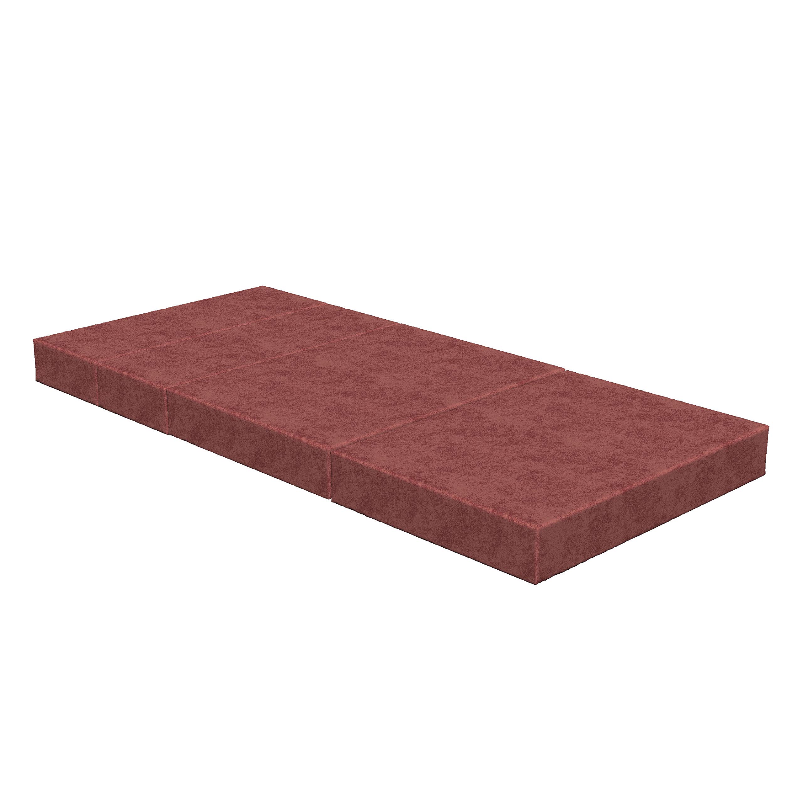 Ambesonne Faux Suede Foldable Mattress - Digital Print Lightweight Portable Futon Mat for Guest Bed, Camping & Dorms | Spare Bedroom Sleeping Pad - Burnt Orange Full Size | Perfect for Sleepovers, Travel & Small Spaces