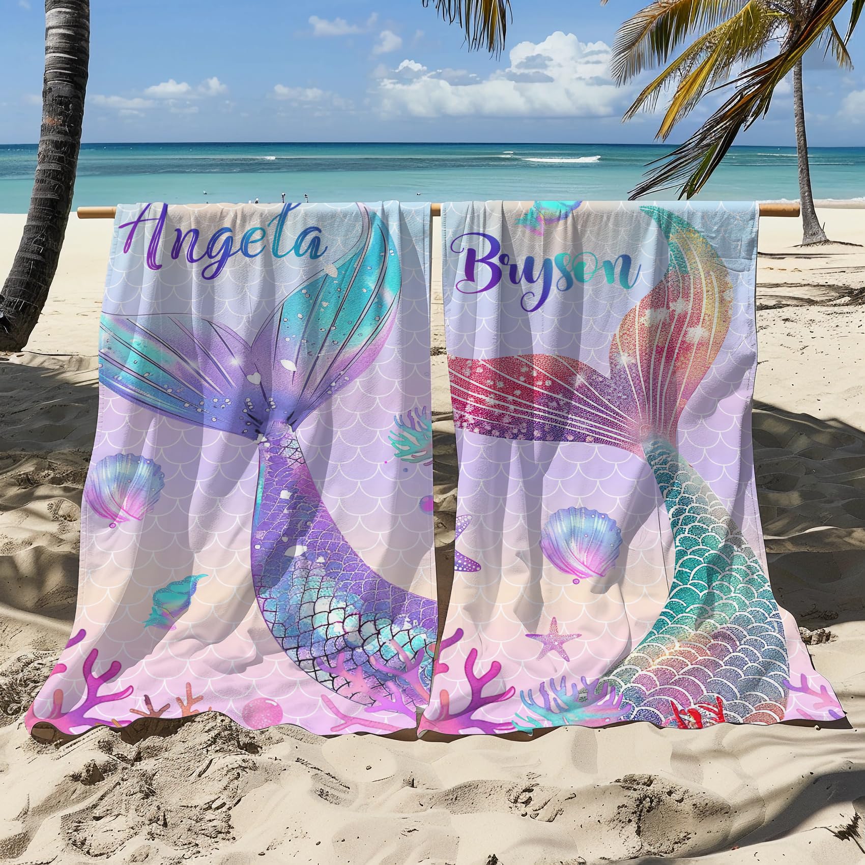 Personalized Beach Towels for Kids & Adults - Oversized Microfiber Beach Towel for Boys, Girls & Babies - Cute Custom Beach Towels for Pool, Vacation & Summer Fun