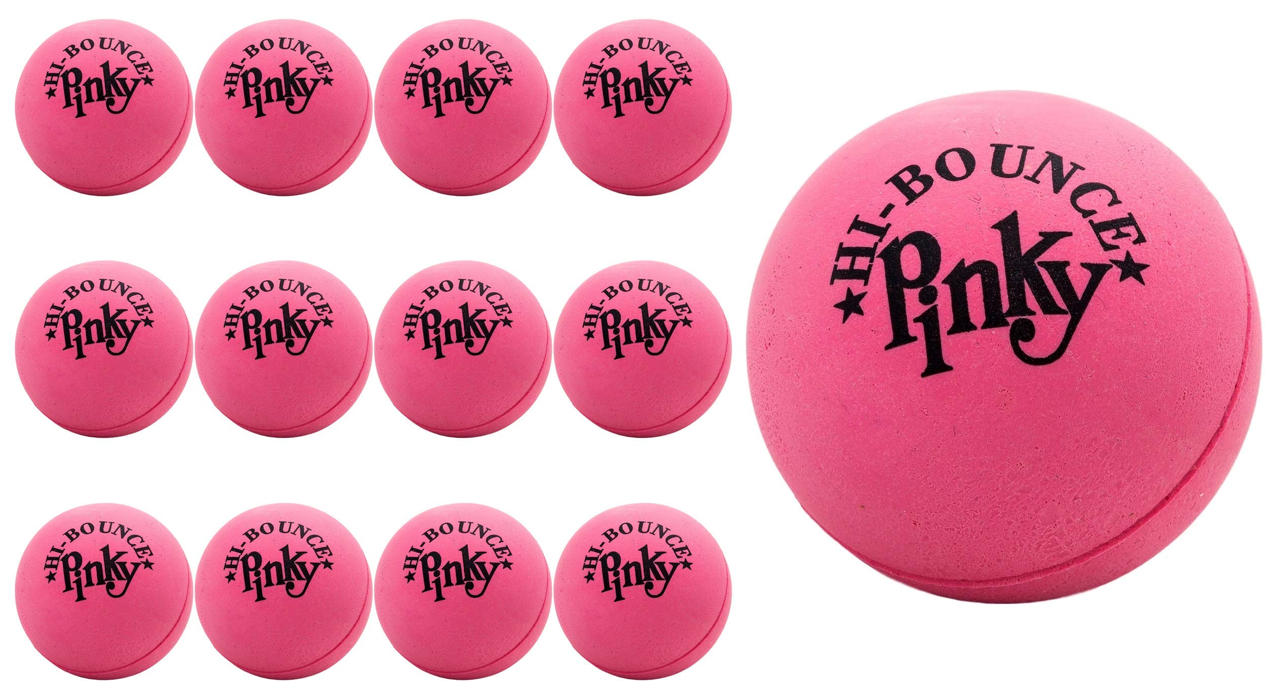 JA-RU Super Bounce Pinky Ball (12 Pack) - High Bouncing Rubber Balls for Kids Outdoor Games, Indoor Play, Stress Relief & Massage Therapy | Perfect for Sports Parties, Carnival Prizes & School Events | Fun for All Ages