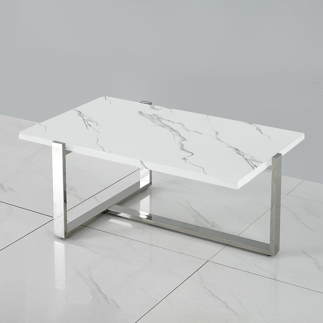 Modern Memphis Coffee Table - Mid-Century Style Wooden Living Room Table with Storage Shelf - Perfect for Small Spaces, Apartments & Home Decor