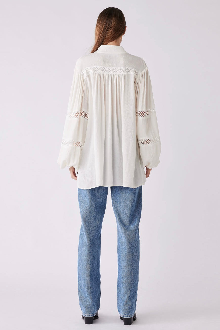 Elegant Harp Ivory Front Button Blouse for Women - Perfect for Office Wear, Business Meetings & Formal Occasions