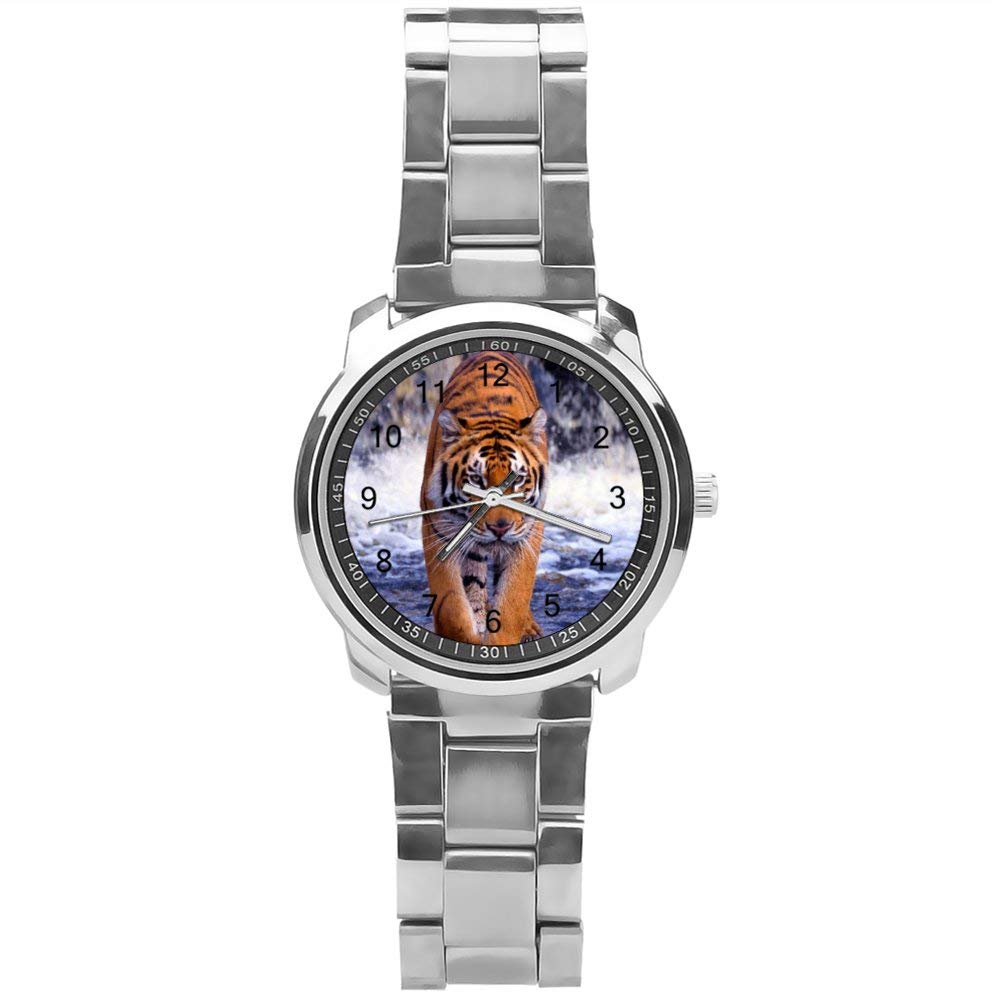 Yolocal Tiger Watch for Boys - Analog Wristwatch with Durable Stainless Steel Strap - Perfect for School, Sports & Everyday Wear