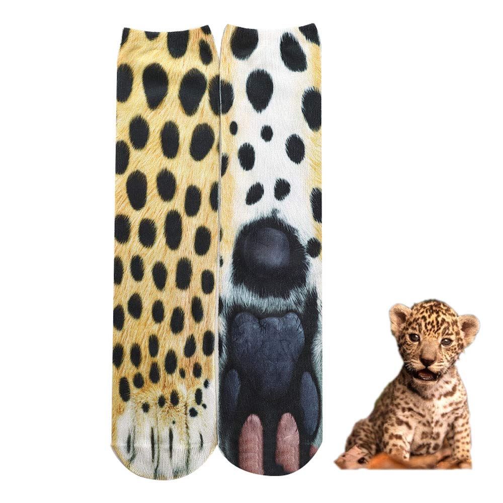 BONTOUJOUR 3D Printed Animal Paw Socks for Men & Women - Fun Novelty Crew Socks with Cute Feet Patterns - Perfect for Gifts, Cosplay & Casual Wear
