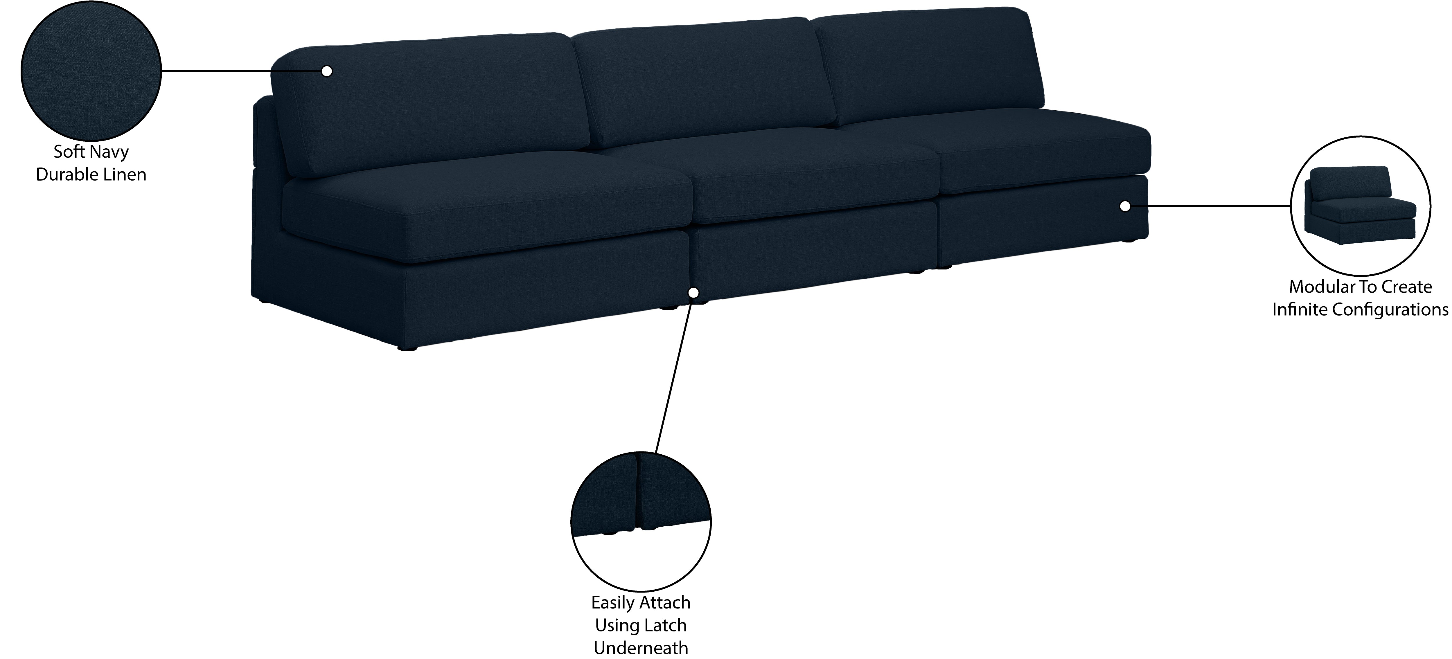 Beckham Durable Linen Textured Fabric Modular Sofa Set - Modern Sectional Couch for Living Room, Lounge & Home Theater | Comfortable & Stylish Furniture for Family Gatherings