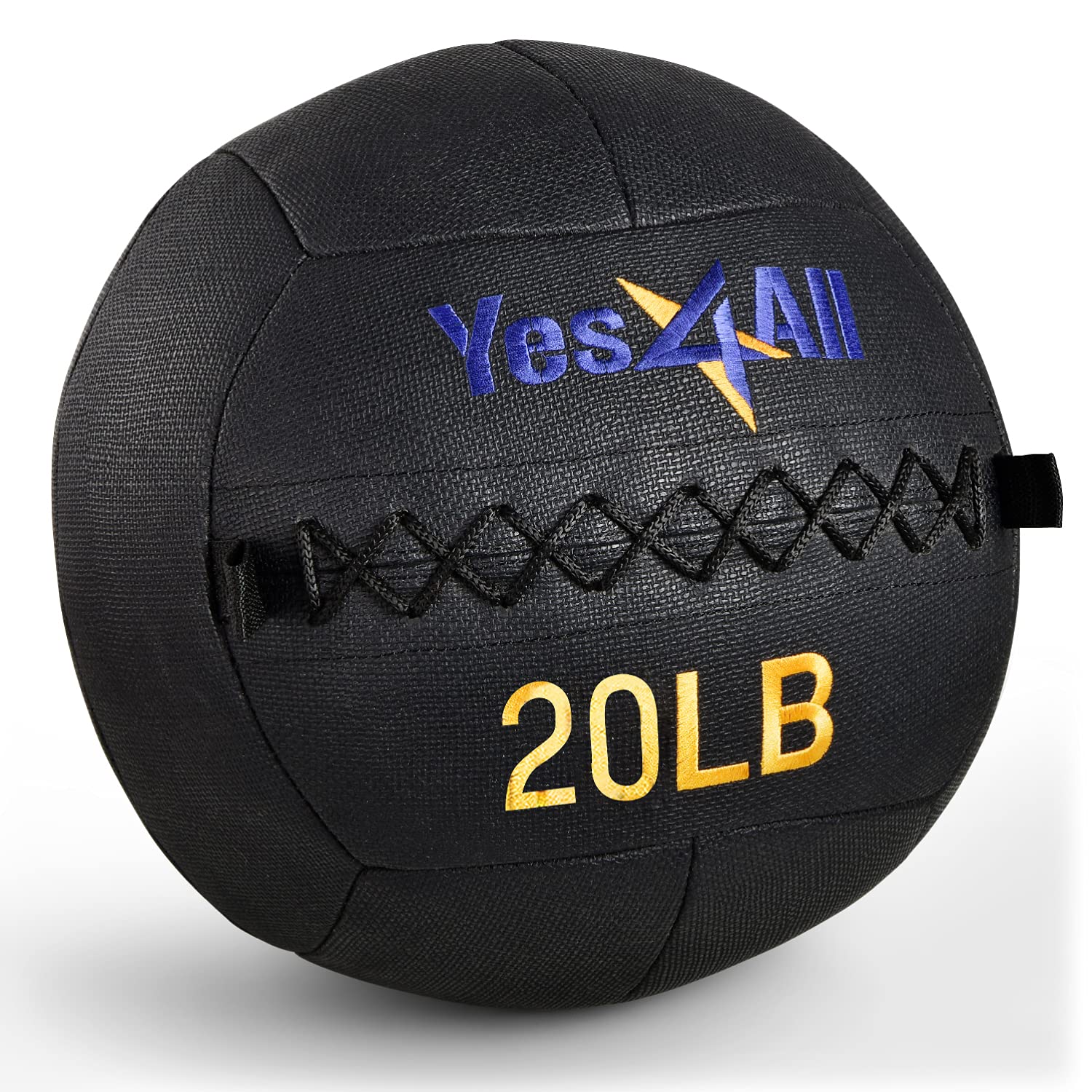 Yes4All Wall Ball - Soft Leather Weighted Iron Sand Medicine Ball for CrossFit, Strength Training & Functional Exercises (6lbs-30lbs) - Perfect for Gym, Home Workouts & Athletic Conditioning