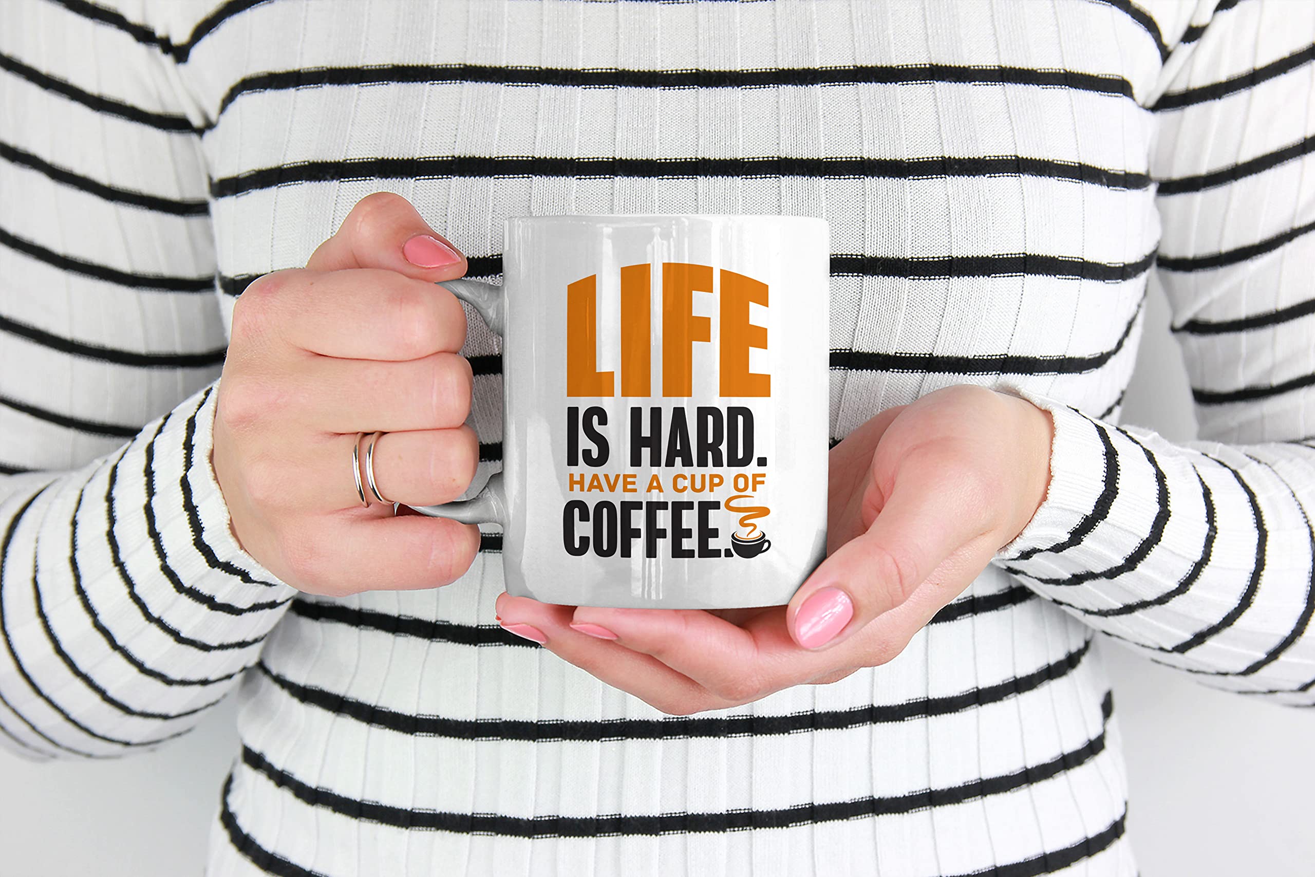 White Ceramic Coffee & Tea Mug - 11oz Inspirational Quote Cup for Coffee Lovers - Perfect for Home, Office & Gifts