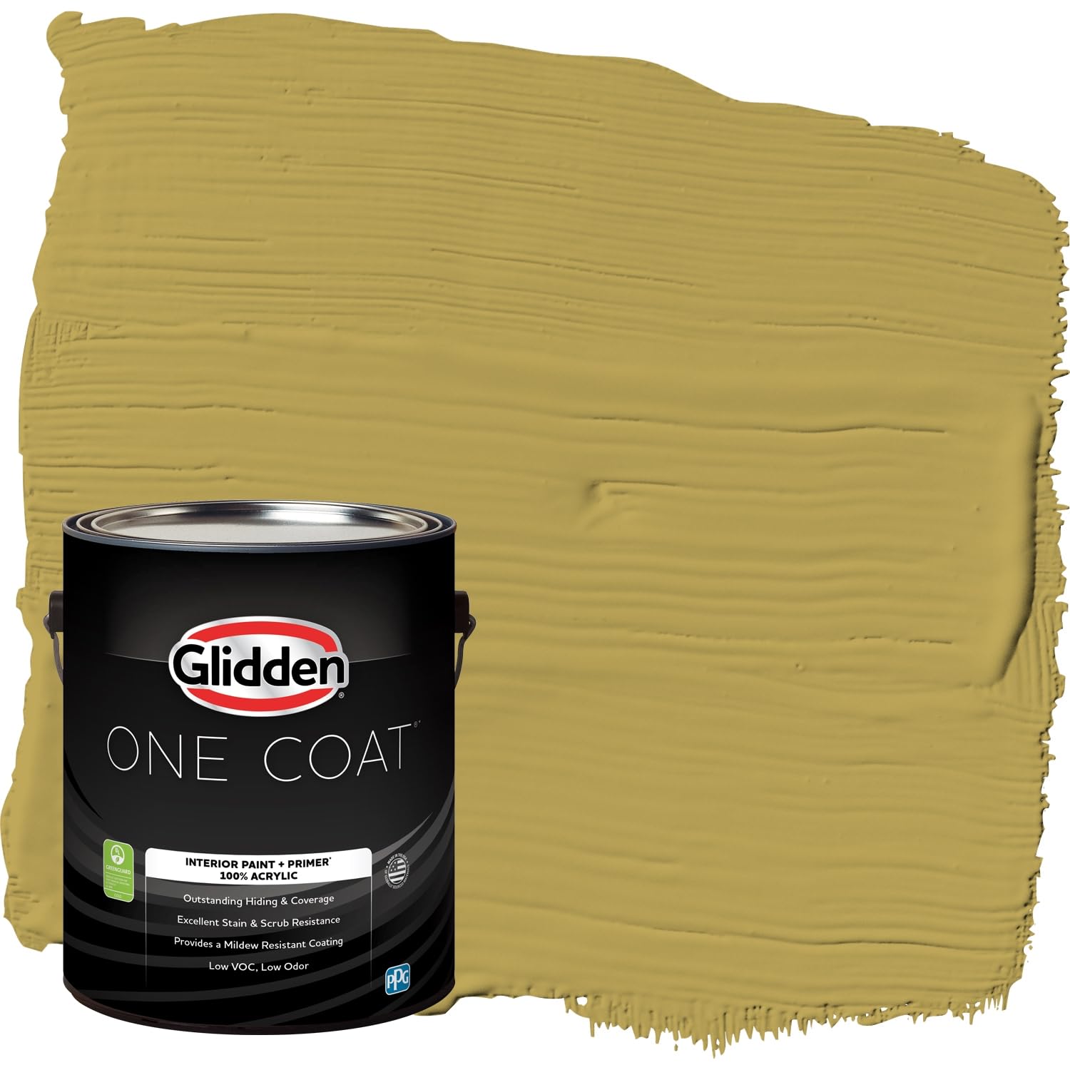 Glidden Interior Paint + Primer - Yellow One Coat Flat Finish, 1 Gallon for Walls & Ceilings | Perfect for Living Rooms, Bedrooms & Home Offices