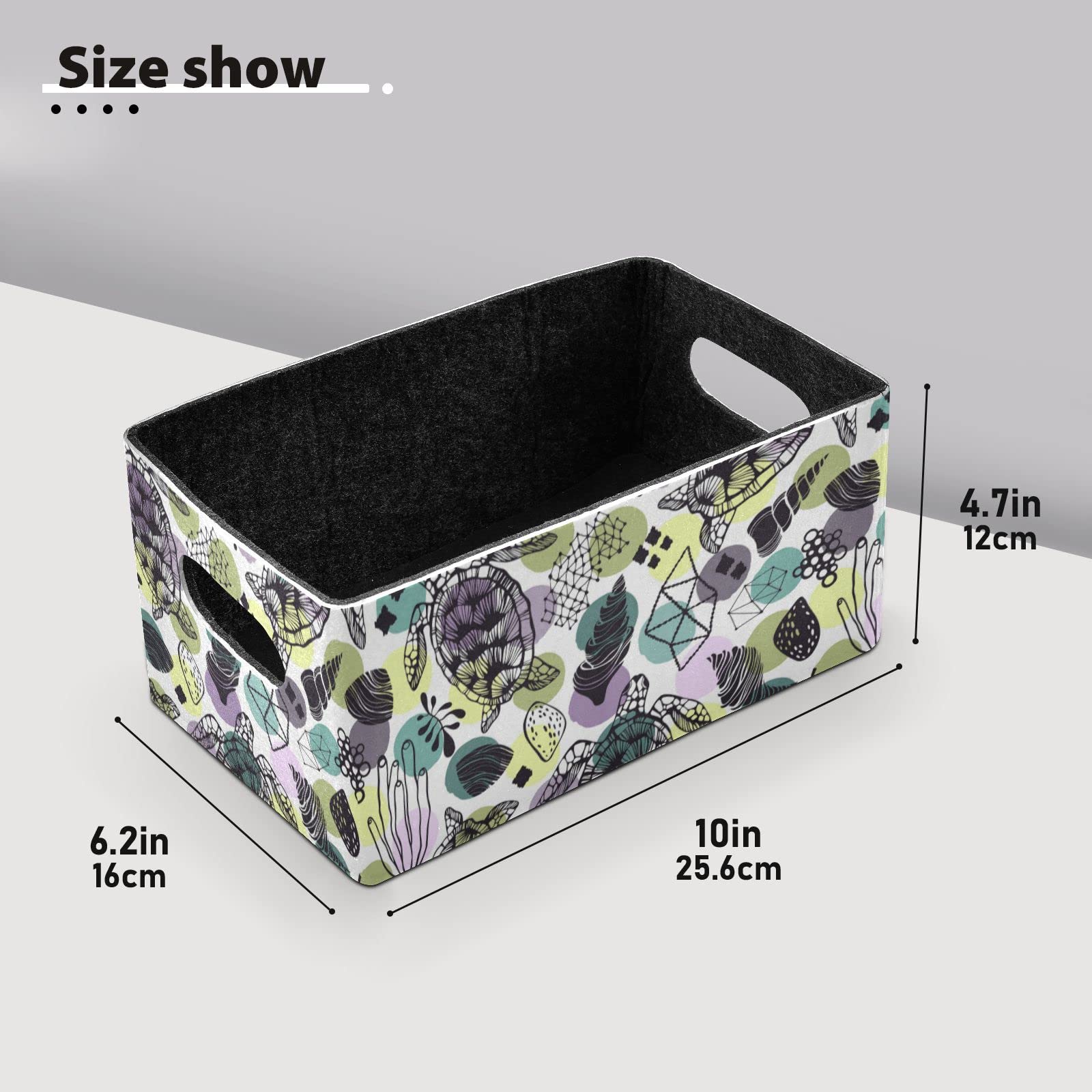 Collapsible Turtle Conch Shell Felt Storage Basket - Foldable Organizer Bin for Toys, Gifts & Home Decor | Perfect for Nursery, Closet & Shelf Organization