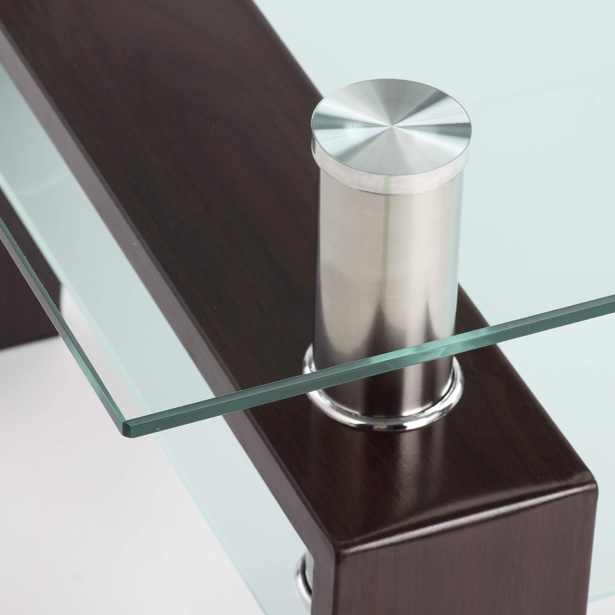 Modern Rectangle Glass Coffee Table with Sturdy Metal Tube Legs - Stylish End Table for Living Room, Perfect for Home Decor & Small Spaces