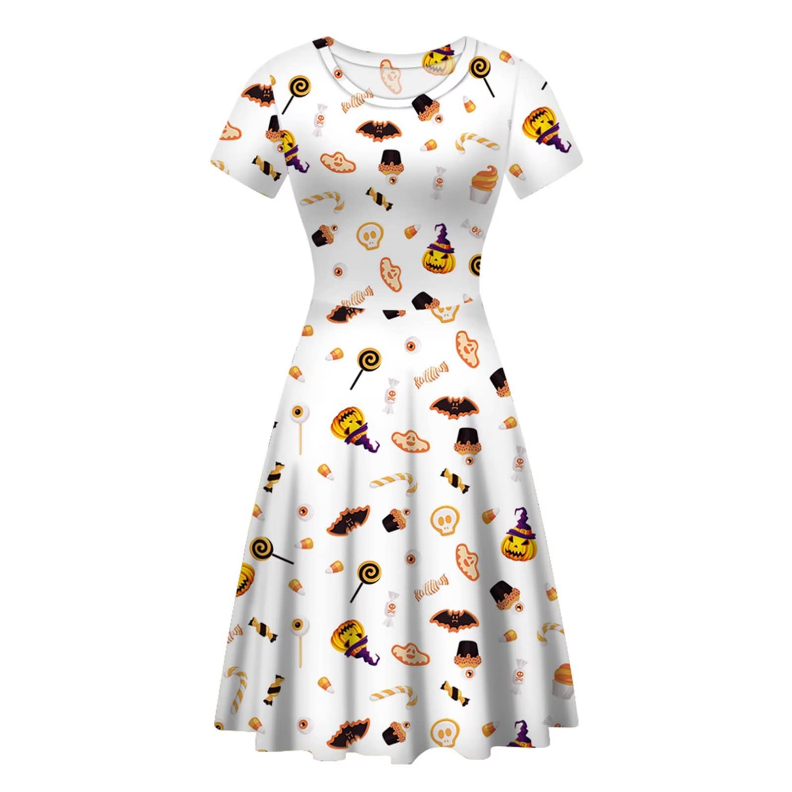 3D Print Flowy Swing Dress for Women - Short Sleeve Casual Party Flare Dress - Perfect for Summer Outings, Beach Vacations & Special Occasions