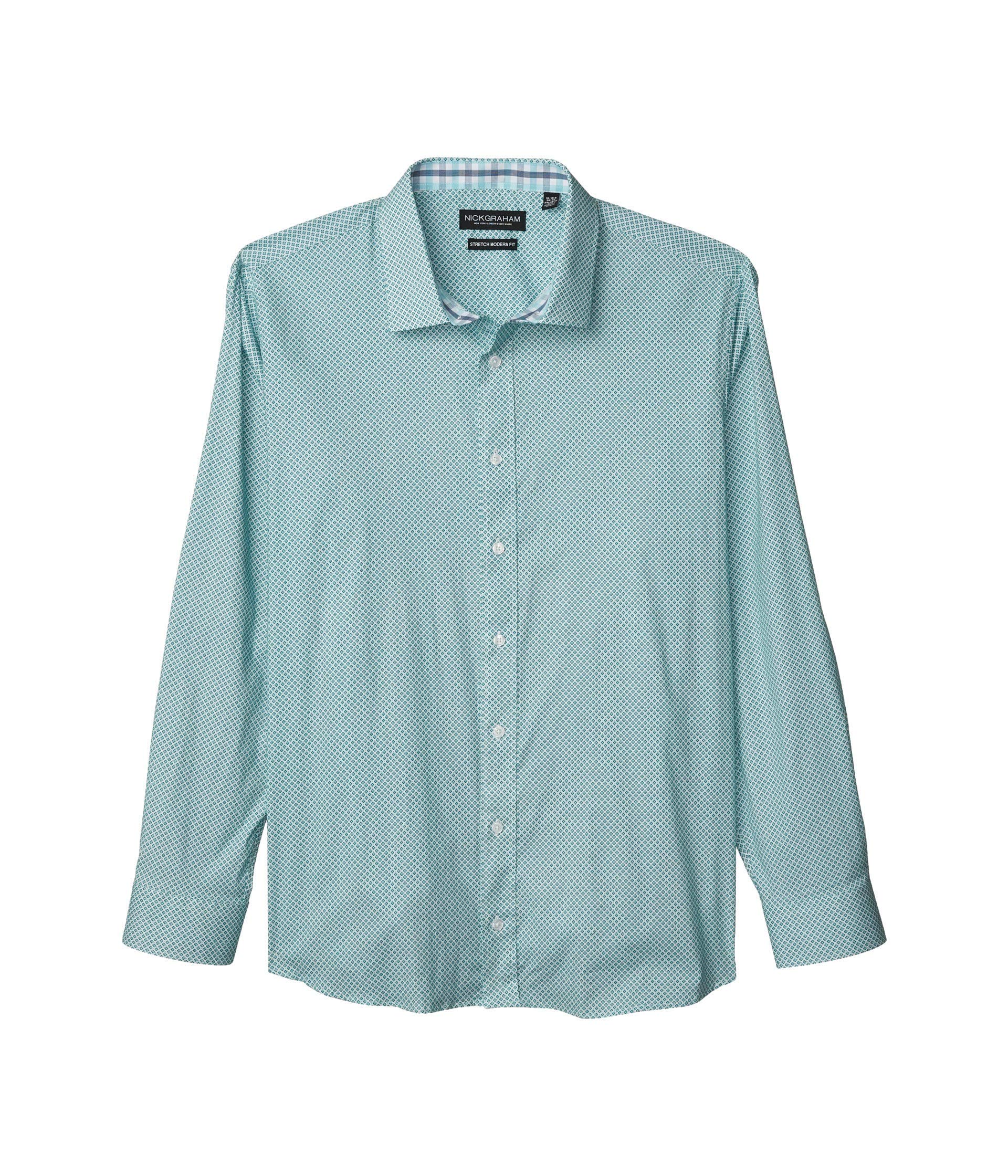 Nick Graham Four Petal Stretch Dress Shirt for Men - Comfortable Formal & Business Attire - Perfect for Office, Weddings & Special Occasions