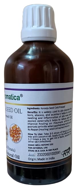 Pure Cold Pressed Karanja Seed Oil 100ml - Organic, Natural Carrier Oil for Skin & Hair Care - Perfect for Aromatherapy, Massage & DIY Beauty Products