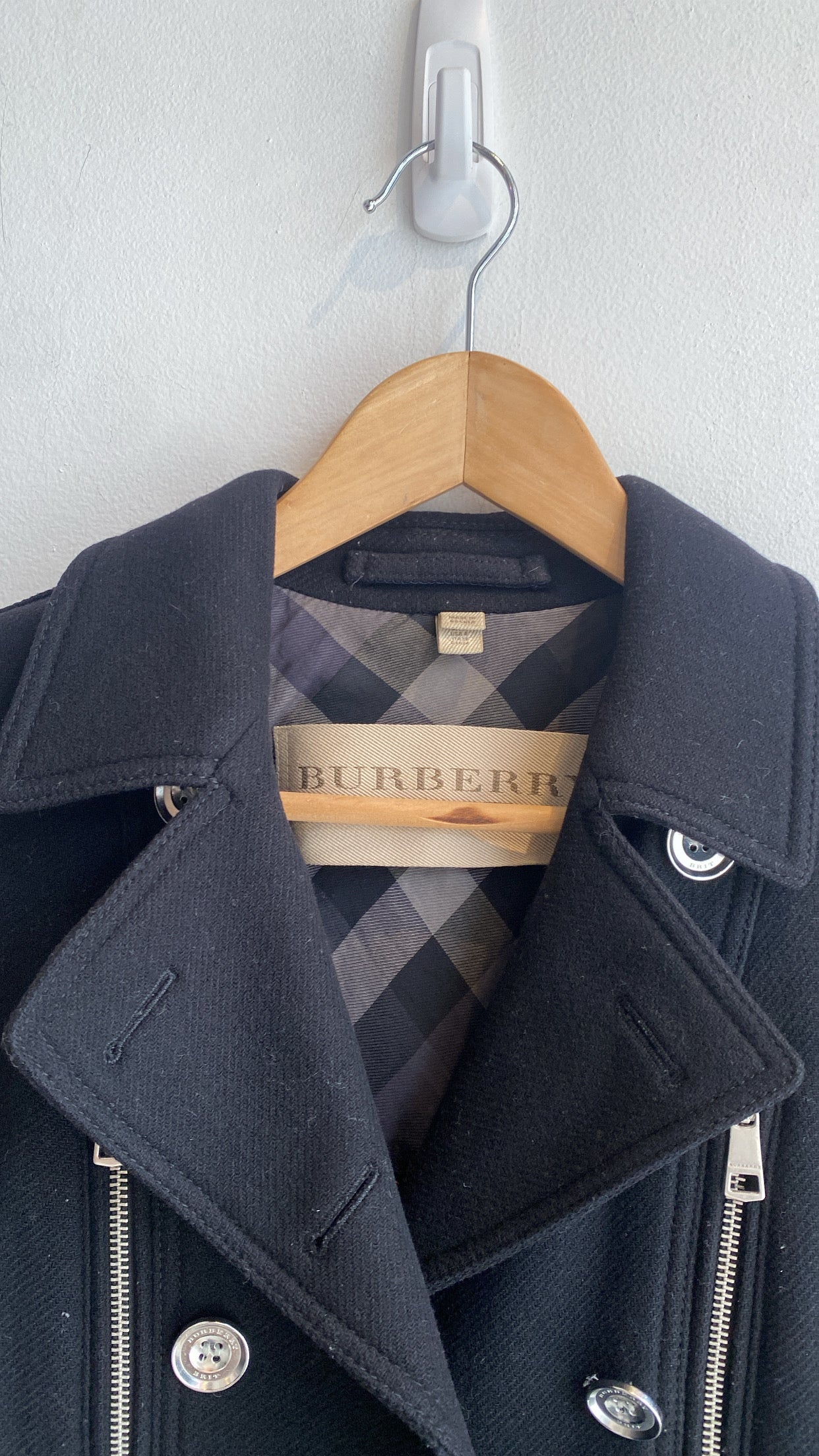 Burberry Brit Black Wool Coat for Women - Classic Winter Trench Coat with Belt - Perfect for Office, Travel & Formal Occasions