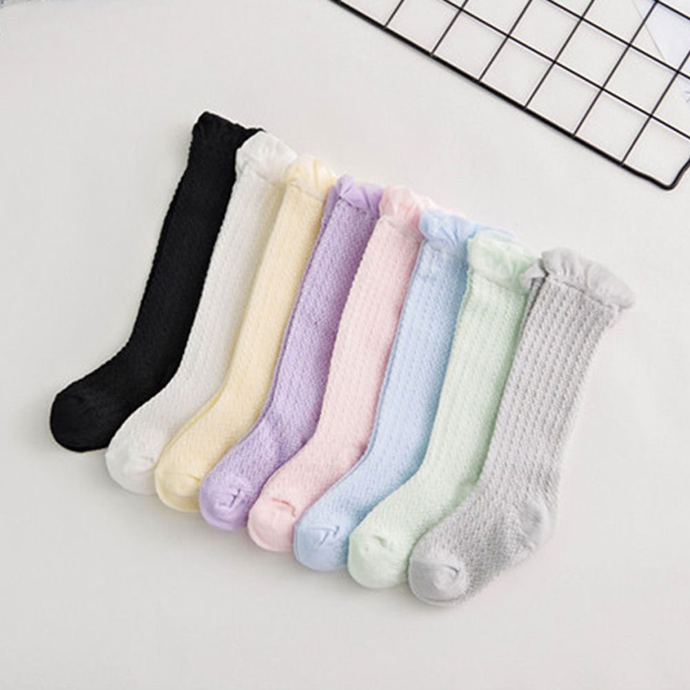 Bluelans Baby Knee High Socks for Girls 0-3 Years - Soft Cotton Lace Top Thigh High Socks for Toddlers & Infants - Perfect for School, Playtime & Special Occasions