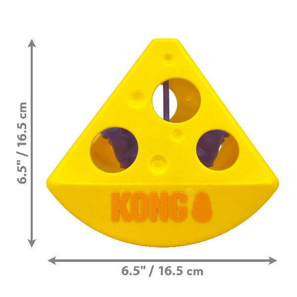 KONG Rewards Rocker Cheese Cat Toy - Interactive Cat Chew Toy for Kittens & Adult Cats - Fun Playtime & Dental Health - Perfect for Indoor Play & Stress Relief