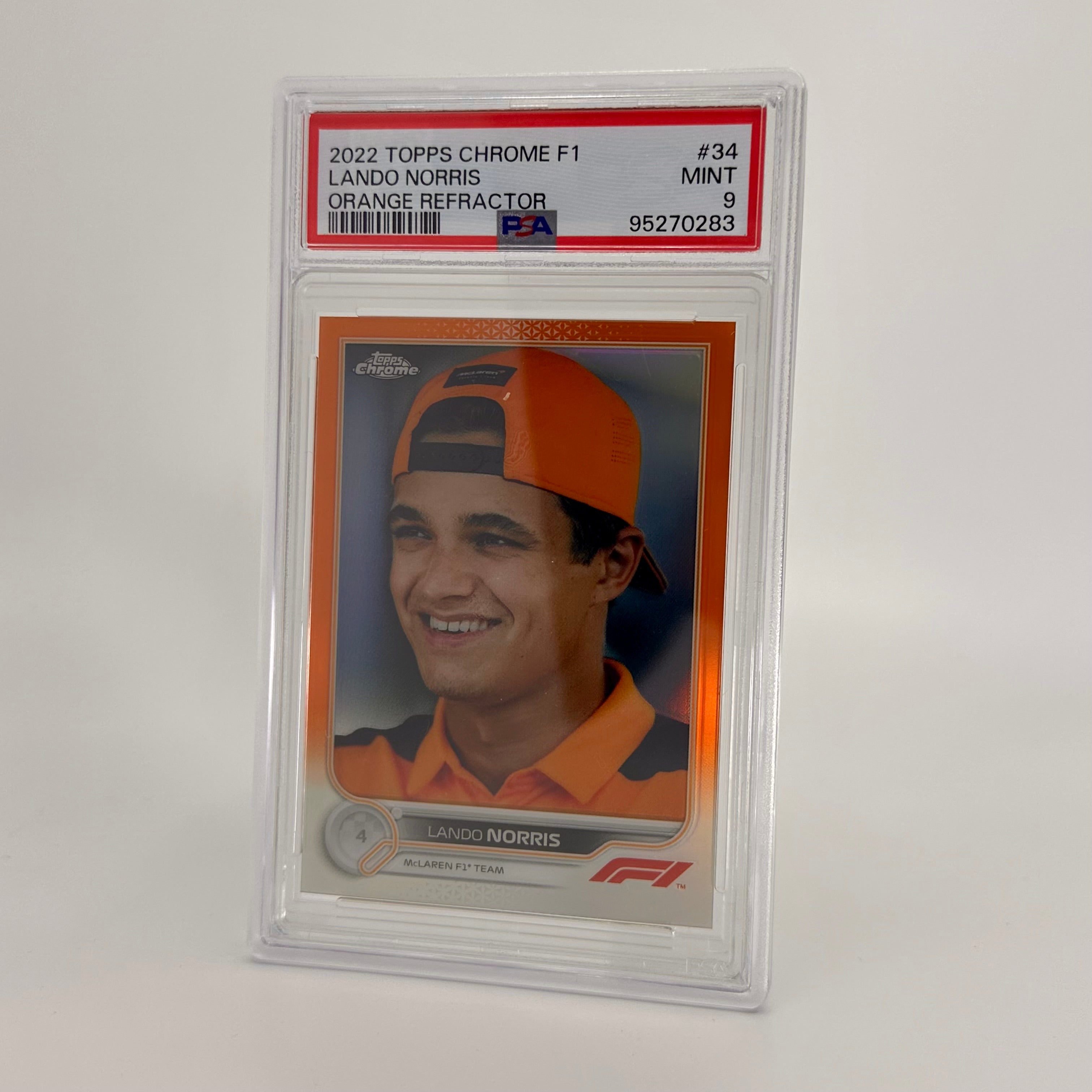 PSA 9 2024-25 Lando Norris #34 Orange Refractor Racing Card - Perfect for F1 Collectors, Sports Memorabilia Displays & Trading Card Investments
