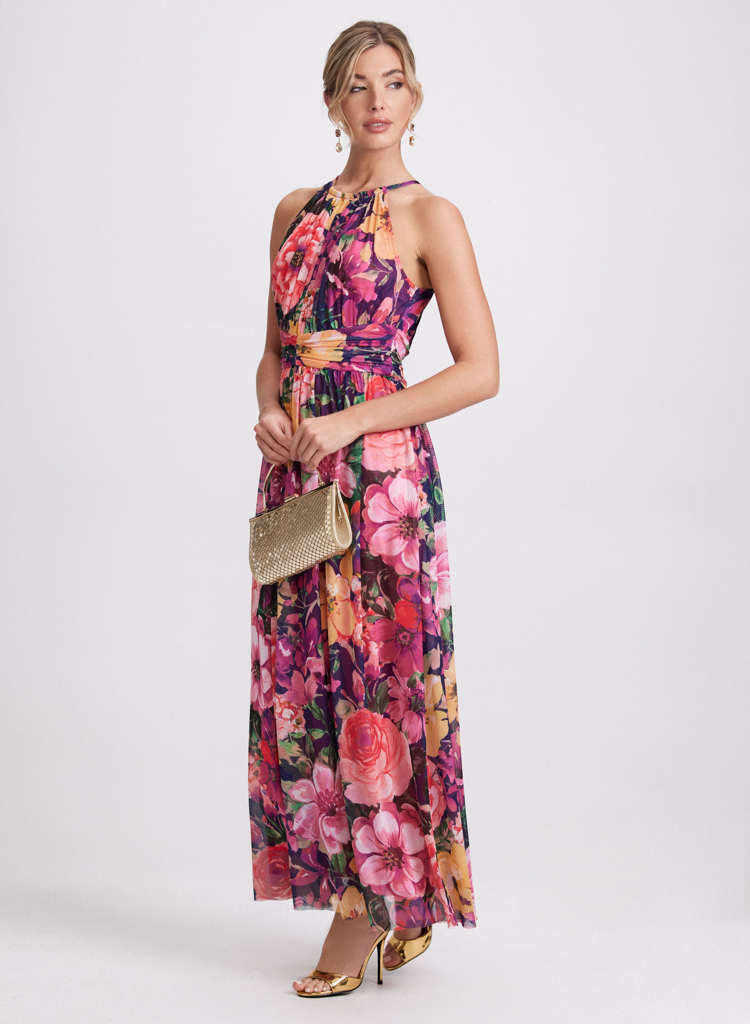 Elegant Floral Maxi Dress for Women - Summer Boho Beach Dress with Pockets - Perfect for Vacations, Weddings & Outdoor Events