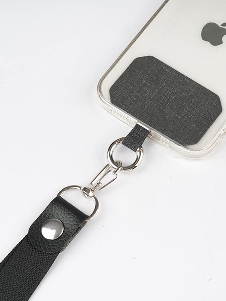 Universal Phone Tether Tab Phone Lanyard Patch 6 Pack - Secure Hands Free Holder with Connector Card for Phone Strap, Necklace Tender-Grey - Ideal for Travel, Workouts, and Outdoor Activities