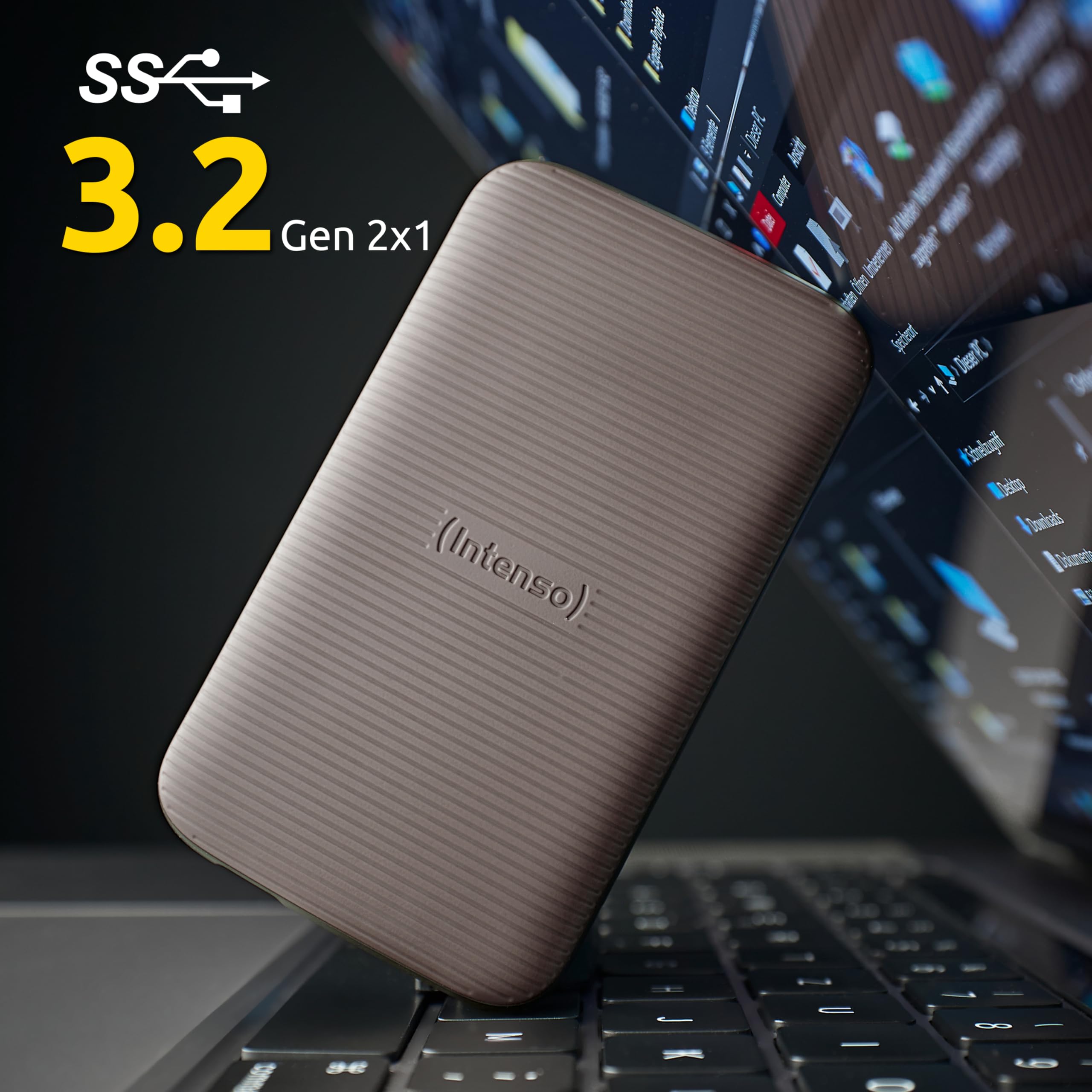 Intenso TX500 2TB Portable External SSD - USB 3.2 Gen 2x1 (10Gbps) up to 1000MB/s - High-Speed Storage for Gaming, Photography & Video Editing - Compact & Durable for Travel & Work
