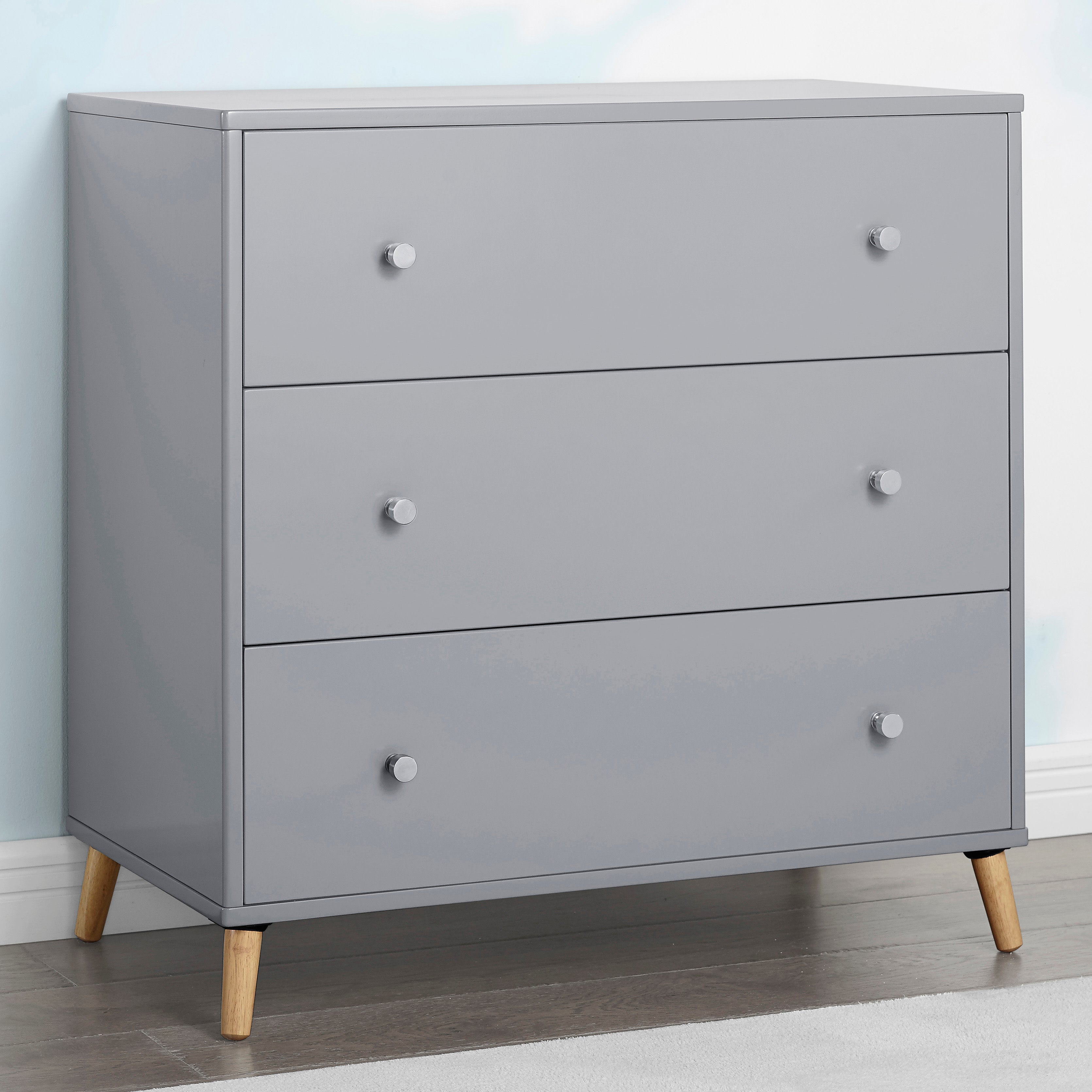 Jordan 3-Drawer Dresser with Interlocking Drawers - Sturdy Bedroom Storage Furniture for Clothes & Accessories | Perfect for Master Bedroom, Guest Room or Dorm Organization