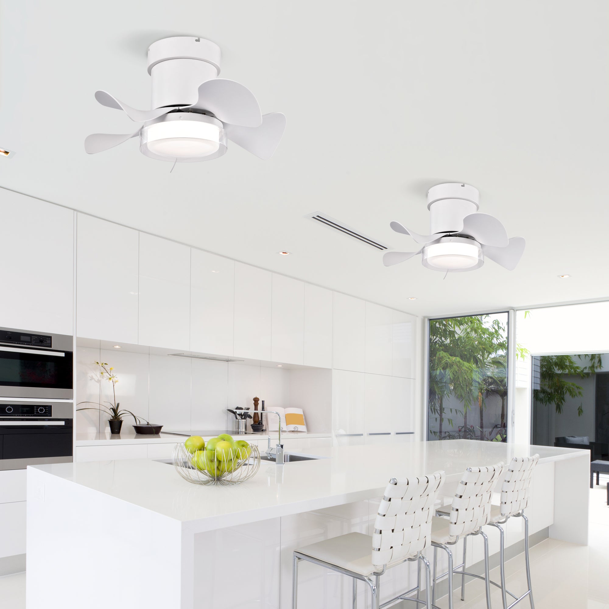 21 Inch DC Motor Ceiling Fan with Remote Control - 3 Color Temperature LED Light, Ultra Quiet & Energy Efficient - Perfect for Kitchen, Bedroom, Dining Room, Bathroom & Patio (Matte White) - Ideal for Small Spaces & Home Cooling