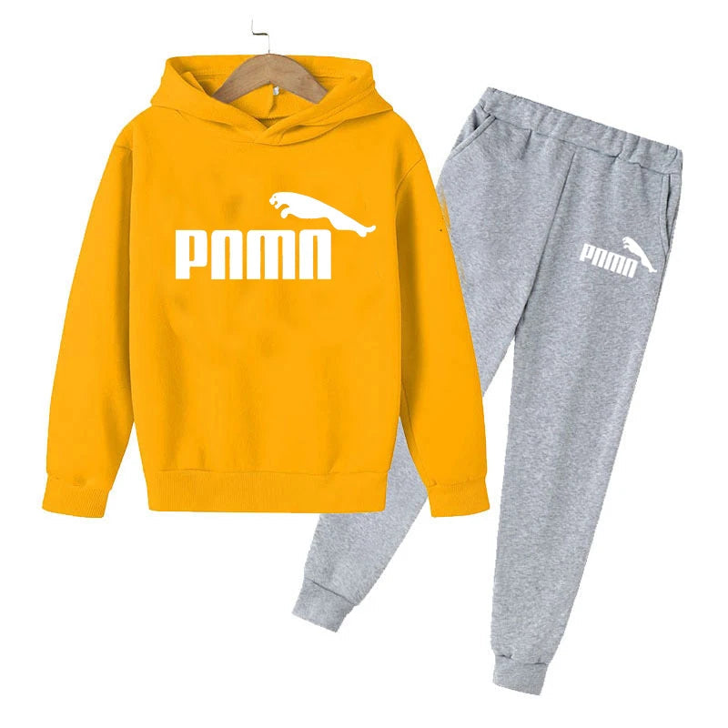 2023 Trendy Kids' Hoodie & Pants 2-Piece Set - Boys & Girls Spring/Fall Casual Outfit for Outdoor Jogging, Playdates & School Activities | Comfortable Cotton Sweatshirt & Jogger Pants