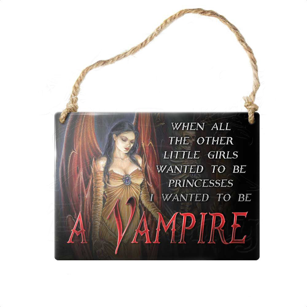 Vampire Sign - Gothic Halloween Decor, Vampire Themed Wall Art for Home, Party & Haunted House Decorations