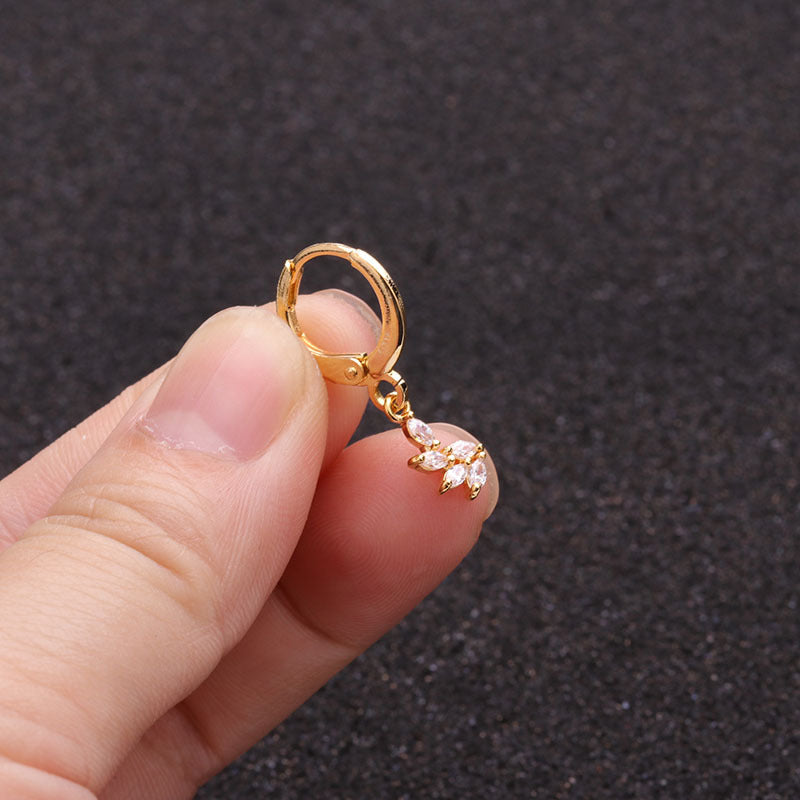 18K Gold Cartilage Celestial Dangle Hoop Earrings for Women | HSPJ1928 | Perfect for Everyday Wear, Parties, and Special Occasions