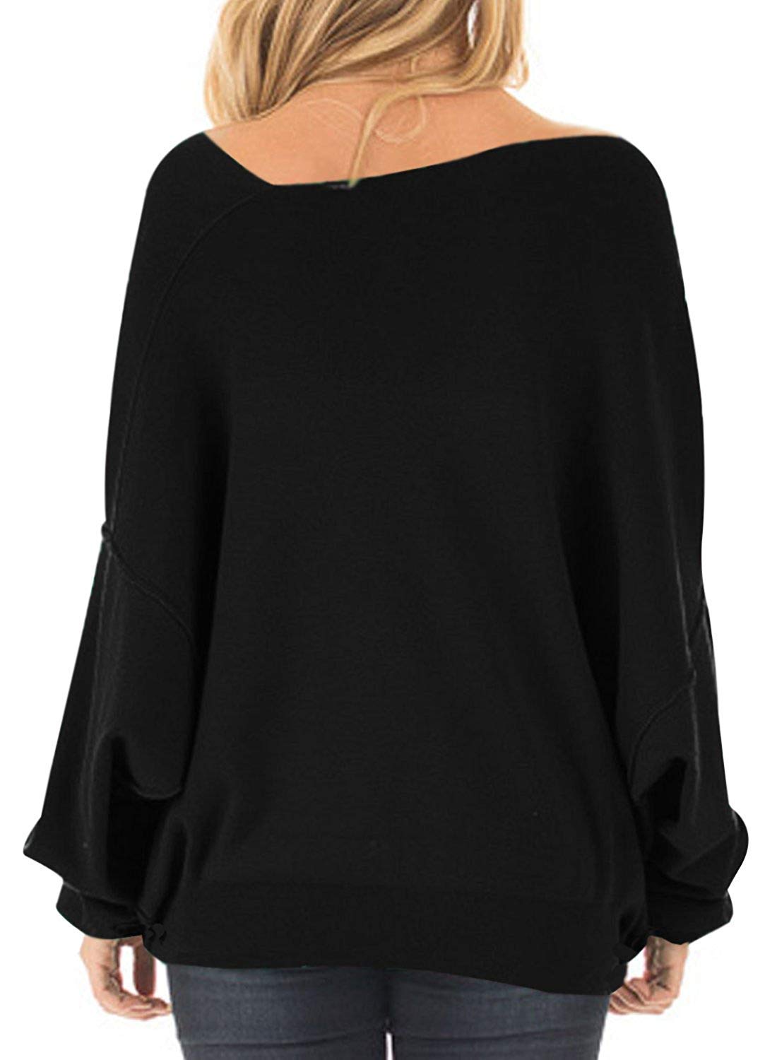RANPHEE Women's Off-Shoulder Long Sleeve Sweater - Oversized Slouchy Pullover Top for Casual Wear | Perfect for Fall Outfits, Date Nights & Cozy Loungewear