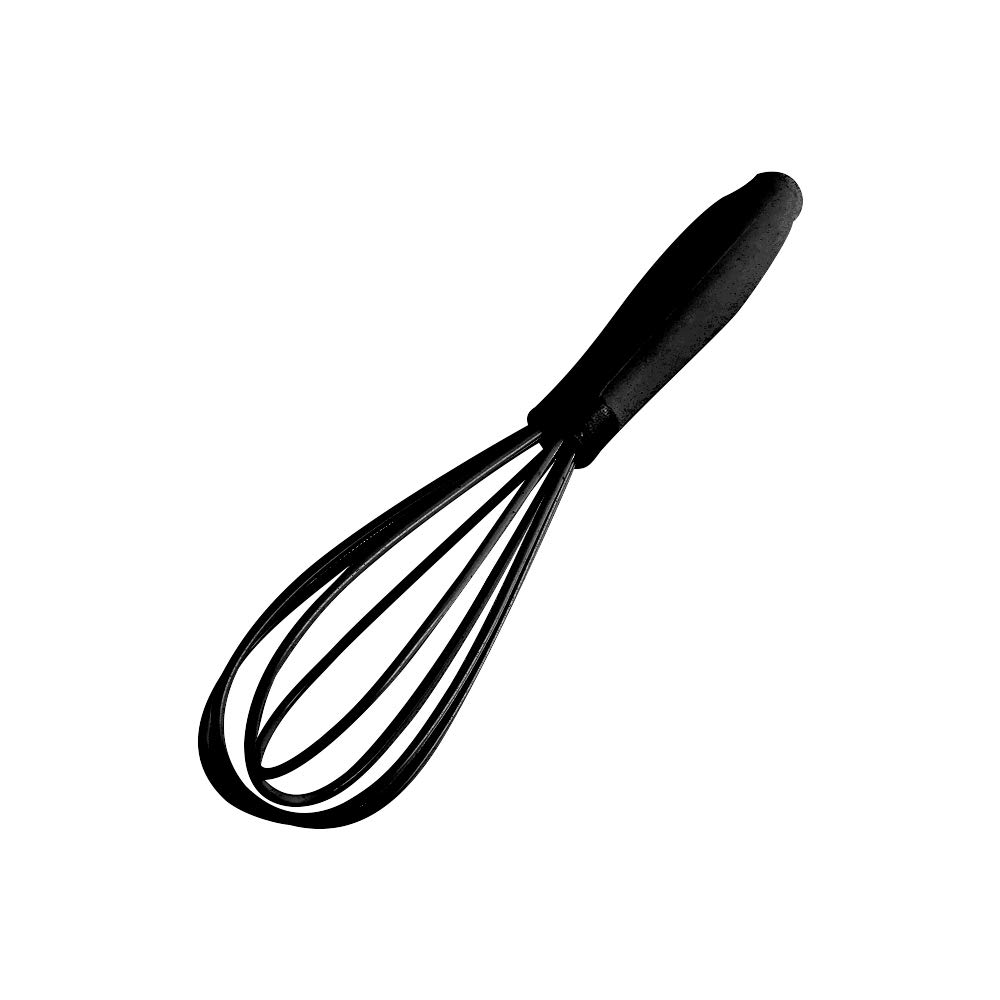 JIUER Silicone Whisk - Rotary Manual Egg Beater for Blending, Whisking, Beating & Stirring - Perfect for Cooking, Baking & Mixing (Black) | Ideal for Kitchen, Camping & Small Space Cooking