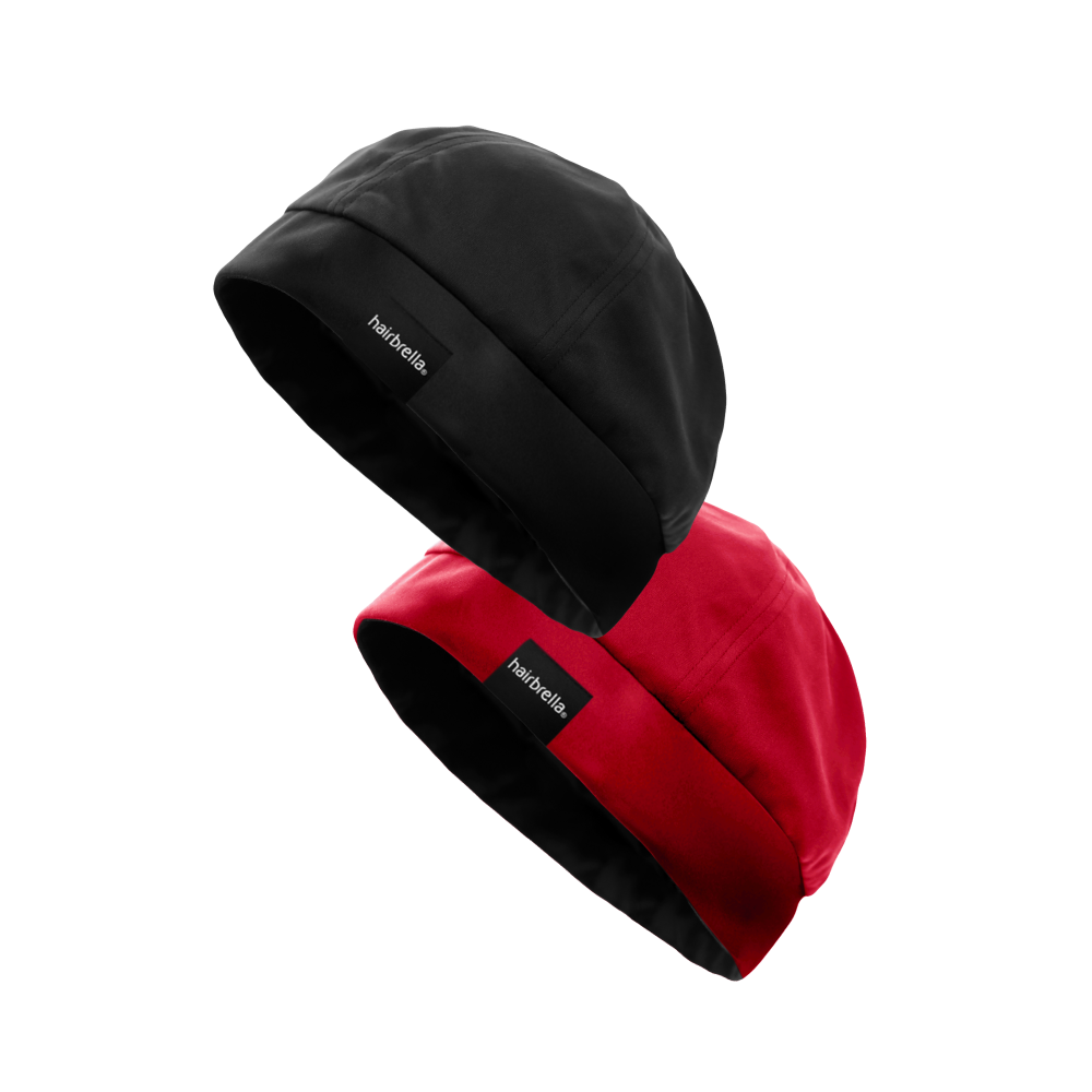 Hairbrella Unisex Satin Lined Sleep Cap Bundle (2 Pack) - Soft Protective Bonnet for Curly, Natural & Afro Hair - Perfect for Nighttime & Travel