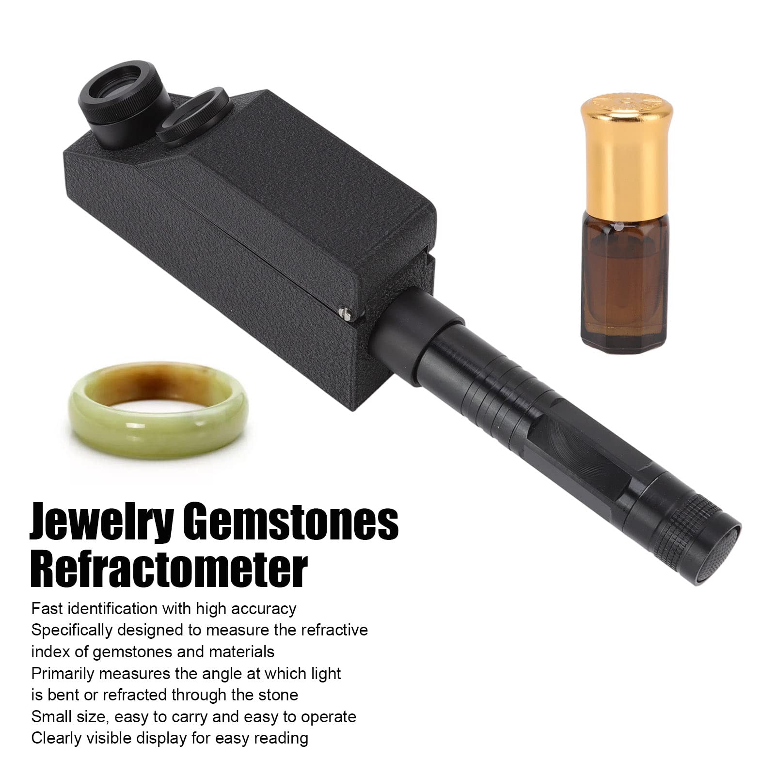 Professional Gemstone Refractometer 1.30-1.81 RI - Portable Jewelry Tester Tool for Gem Identification & Refractive Index Measurement - Perfect for Jewelers, Gemologists & Lapidary Enthusiasts (Ideal for Gem Shows, Jewelry Making & Stone Authentication)