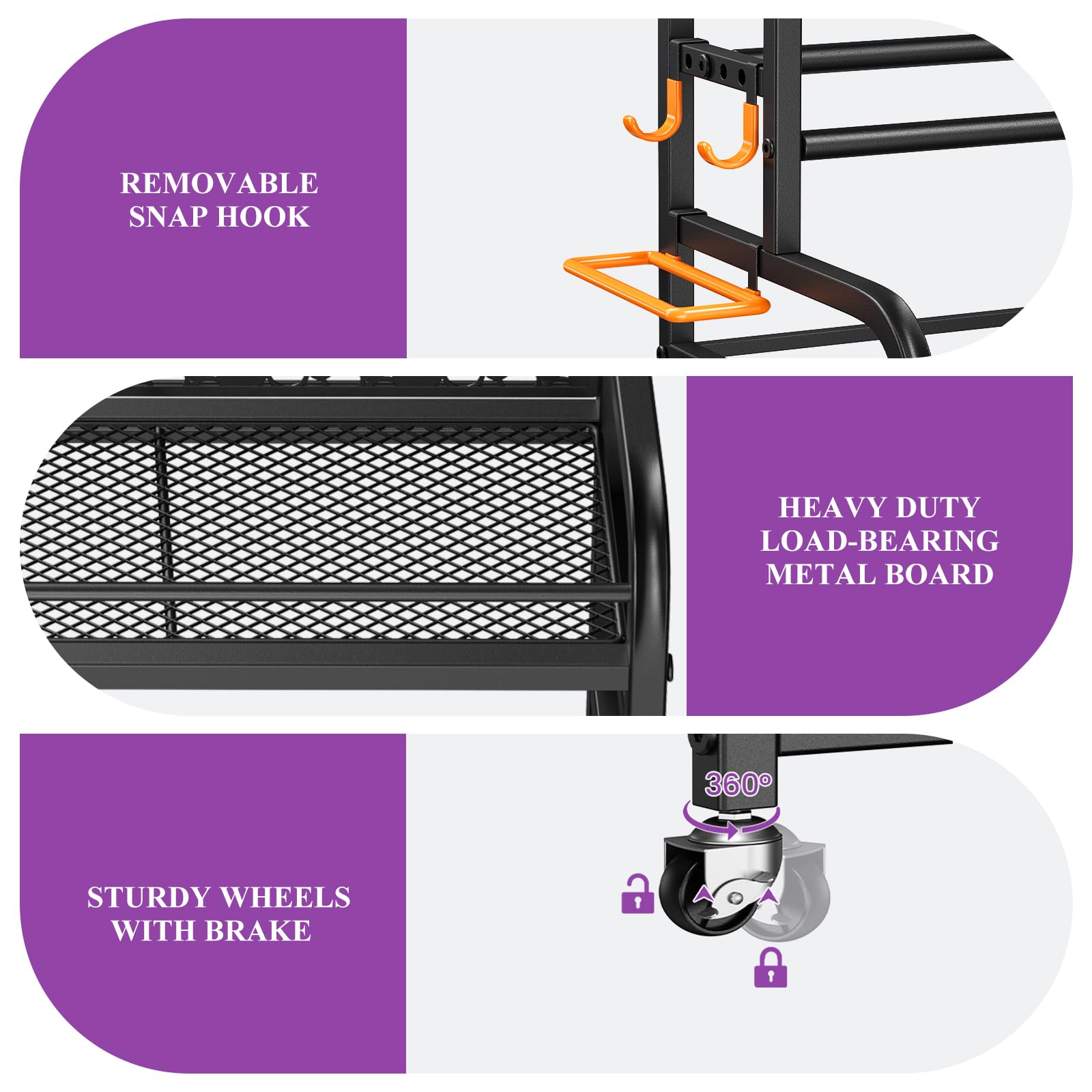 VOPEAK Heavy Duty Dumbbell Rack with Wheels - Adjustable Weight Stand for Home Gym Storage, Organizer for Dumbbells, Kettlebells, Yoga Mats & Strength Training Equipment - Perfect for Garage, Basement & Fitness Room Organization